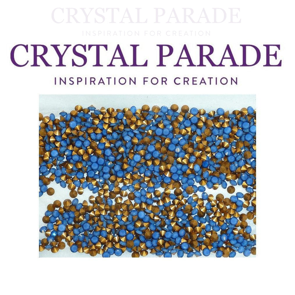 Swarovski 1012 Round Chaton Pack of 100 - White Opal Sky Blue