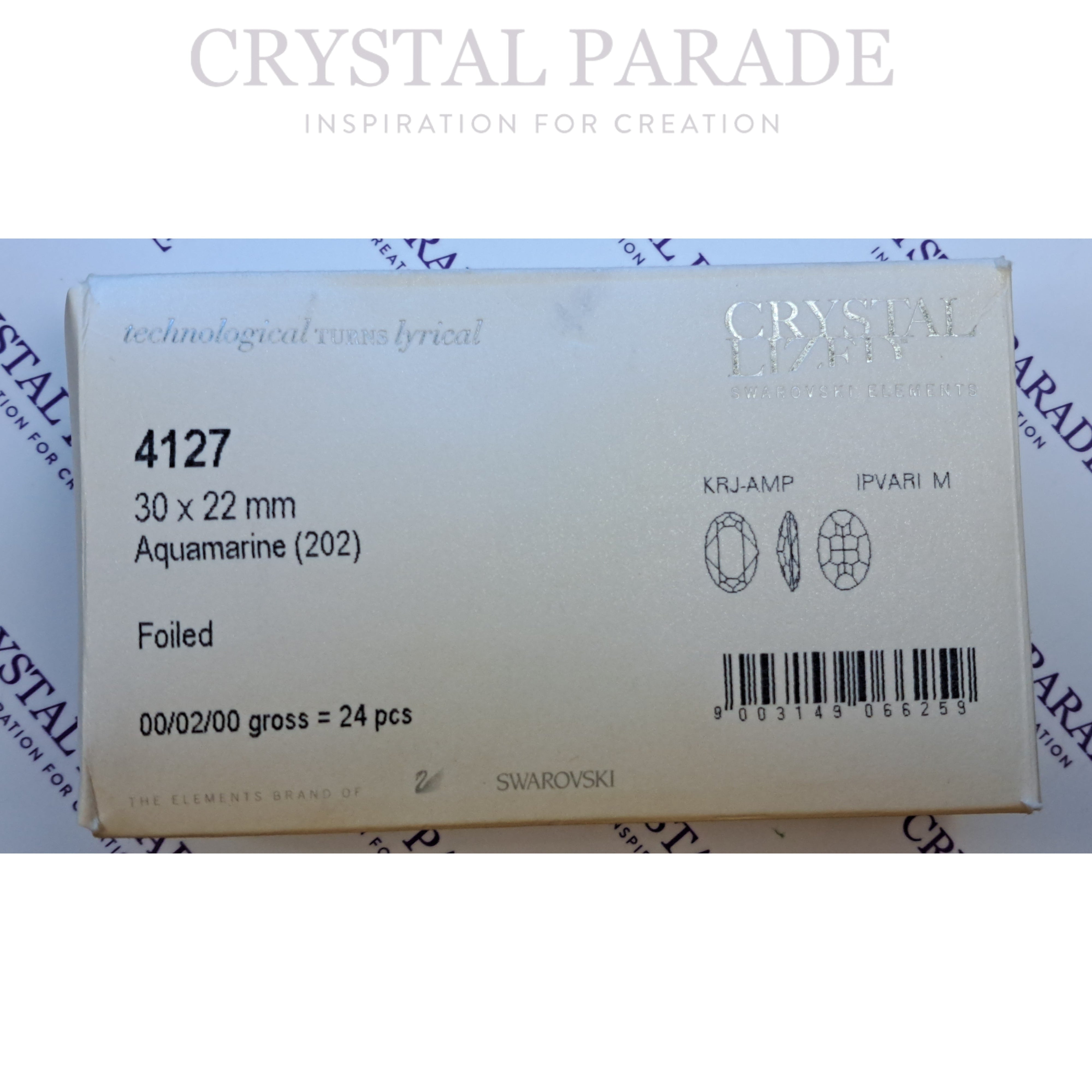 Swarovski 4127 Fancy Oval 30x22mm - Pack of 1 Aquamarine