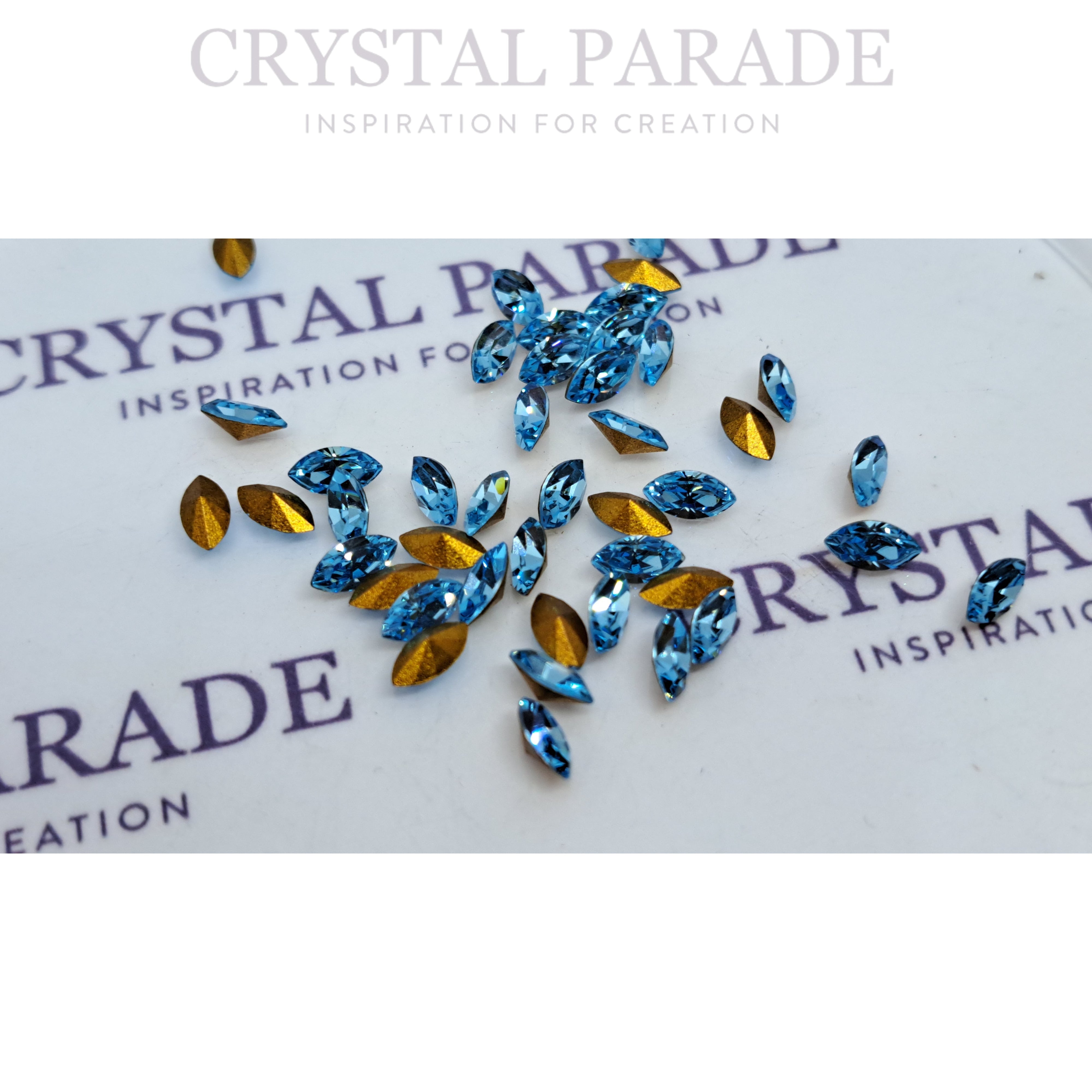 Swarovski 4200 Fancy Navette Various Sizes - Aquamarine