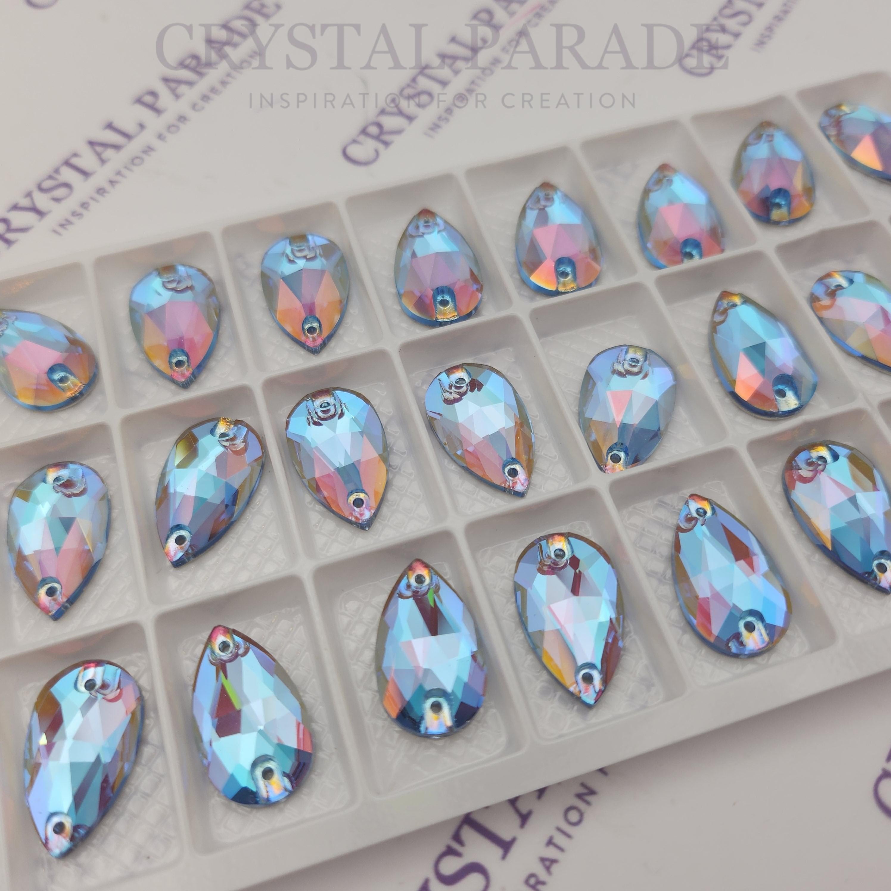 Limited Edition - Zodiac Crystal Peardrop Sew on Stone - Light Sapphire Shine