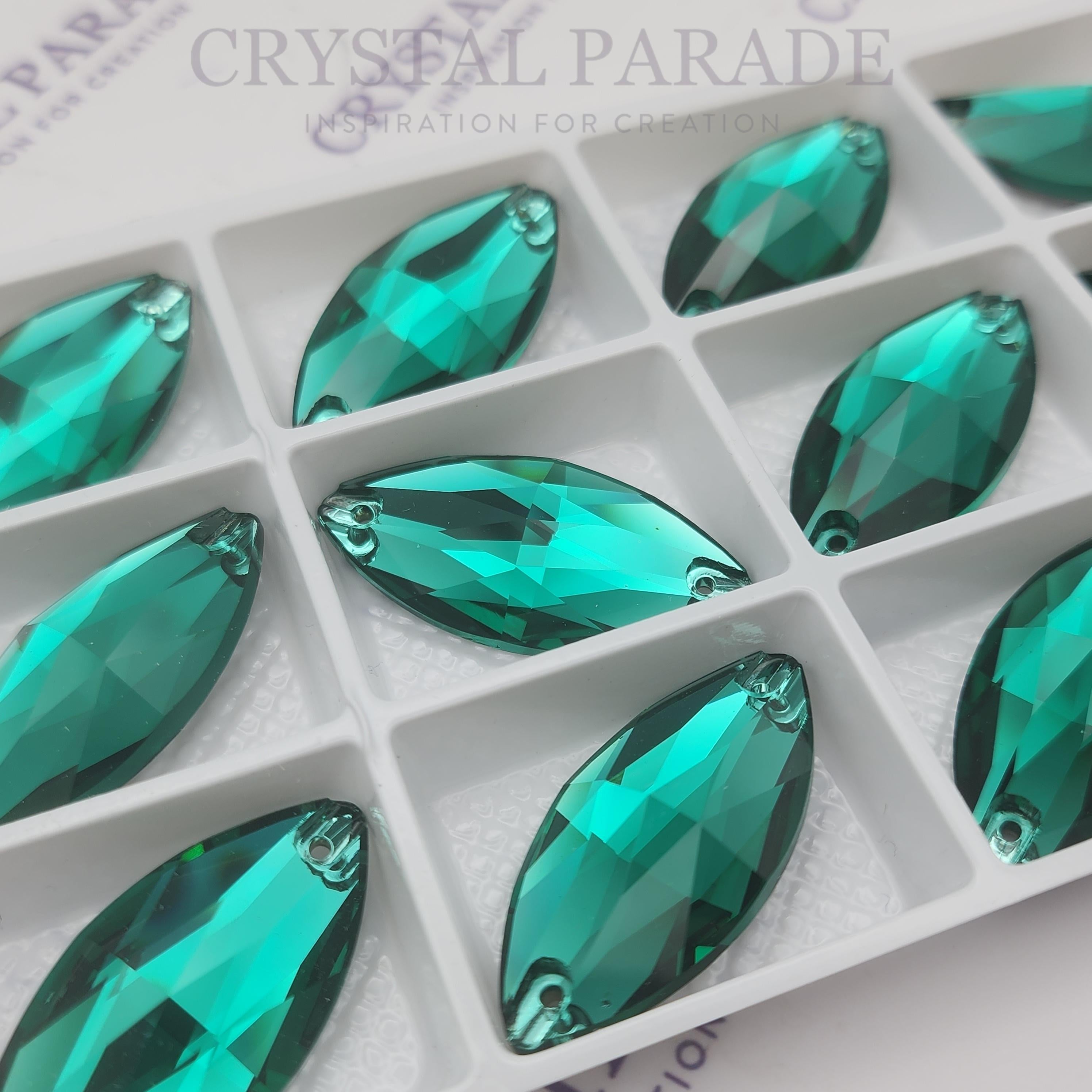 Zodiac Crystal Navette Sew on Stone - Emerald