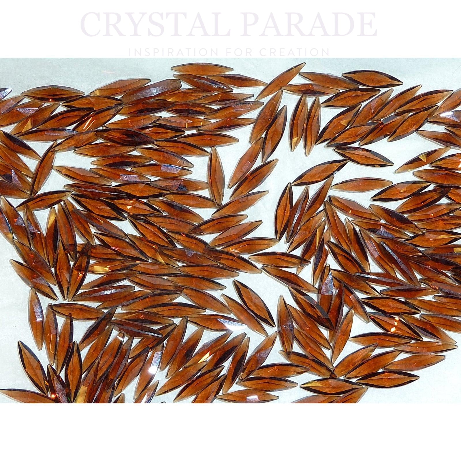 Swarovski 4200 Fancy Slim Navette 11x3mm - Pack of 12 Smoked Topaz (Unfoiled)