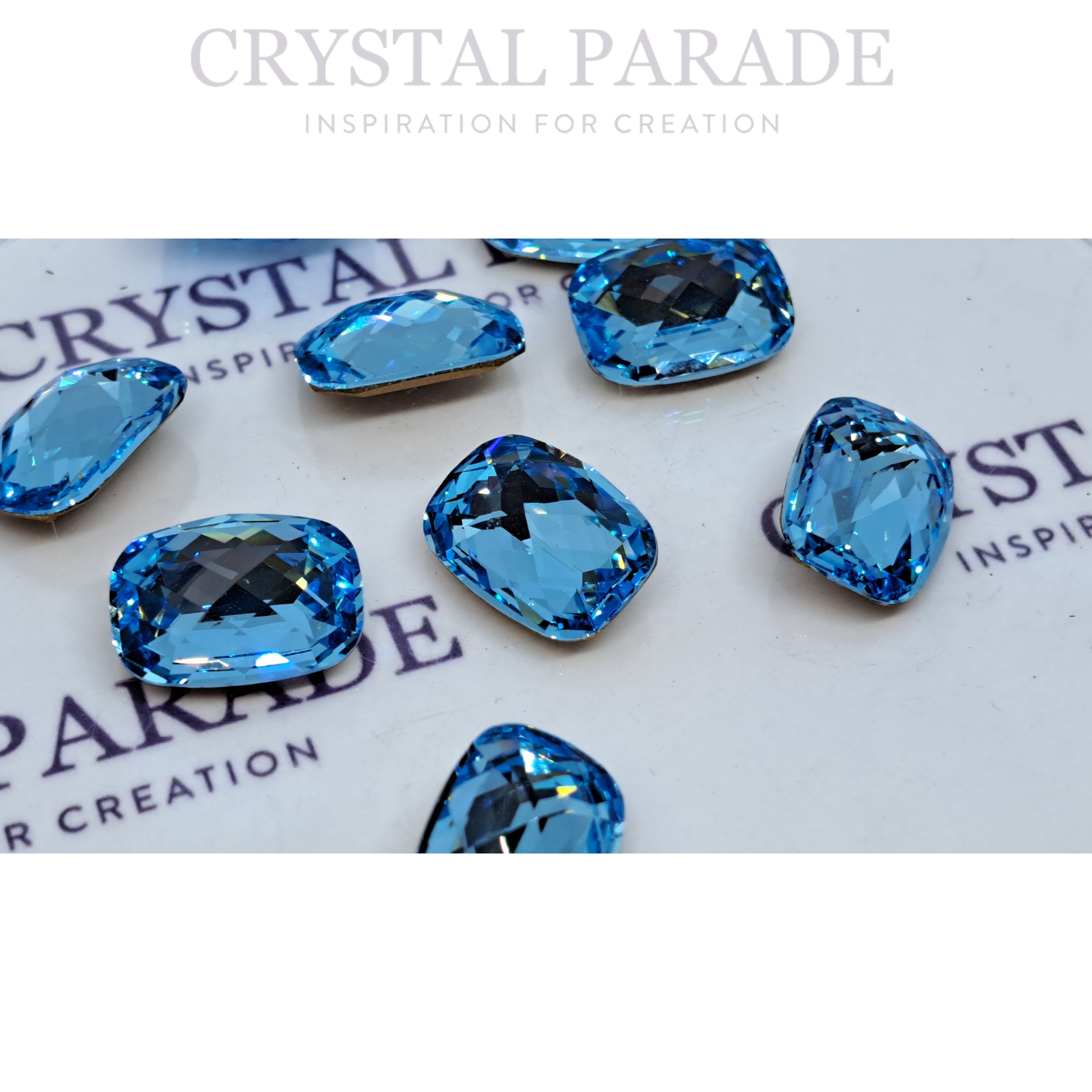 Swarovski 4565 Fancy Classical Baguette 14x10mm - Pack of 2 Aquamarine