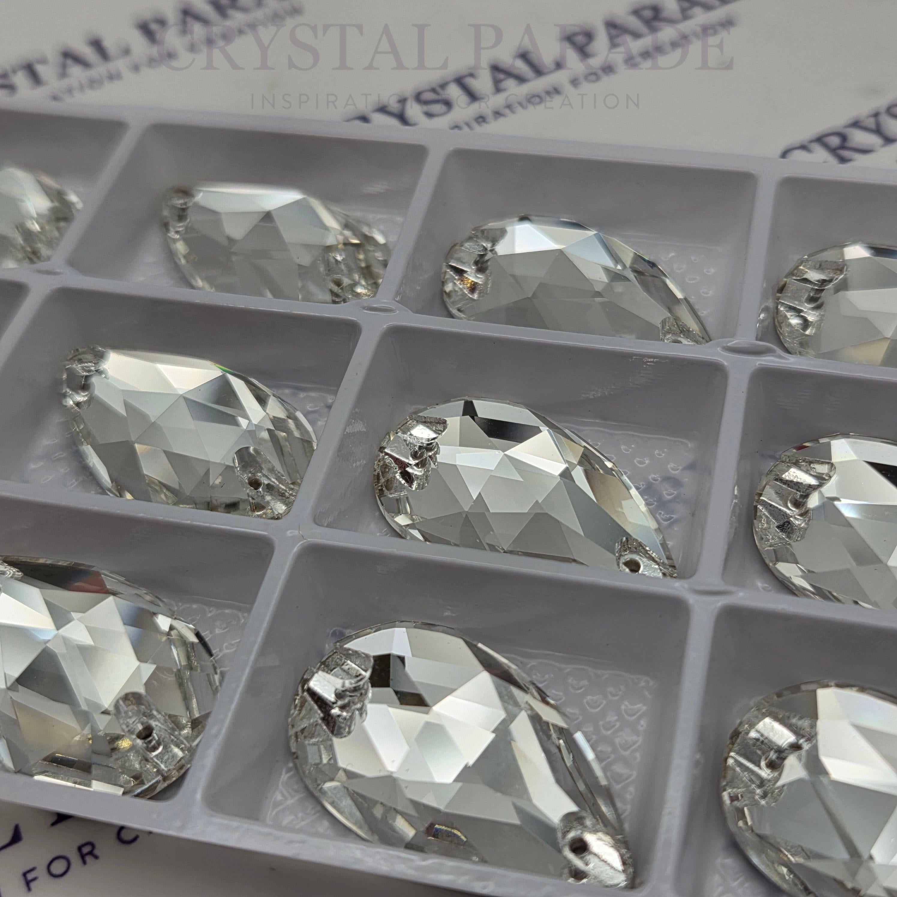 Zodiac Crystal Peardrop Sew on Stone - Clear