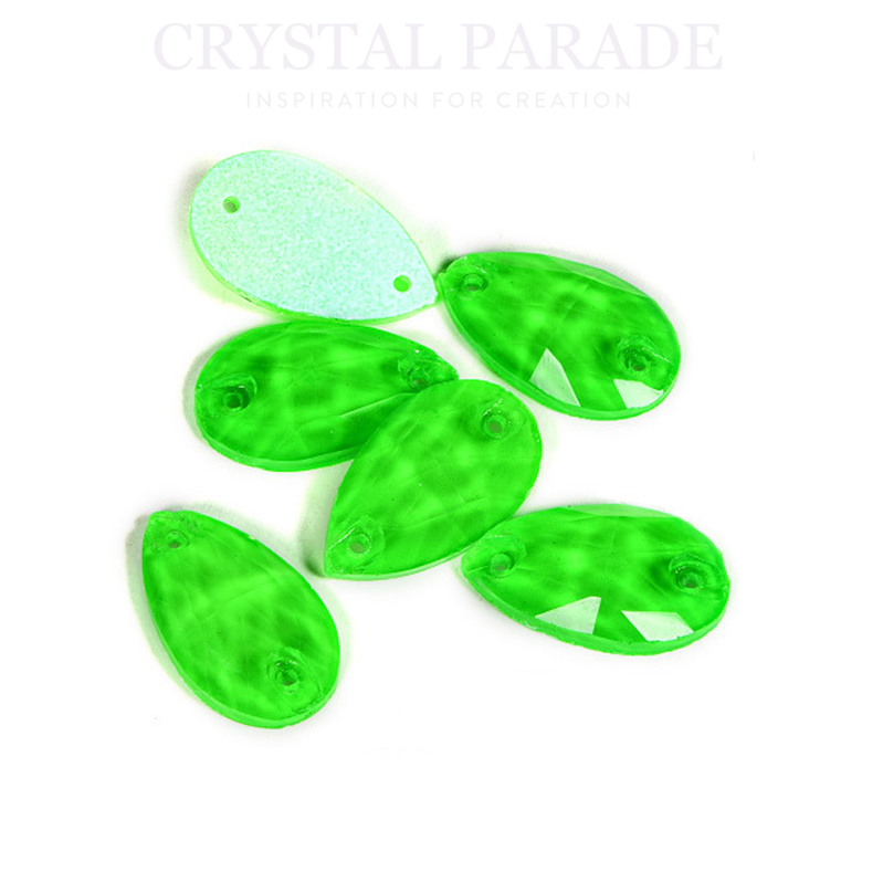 Limited Edition - Zodiac Crystal Peardrop Sew on Stone - Neon Green