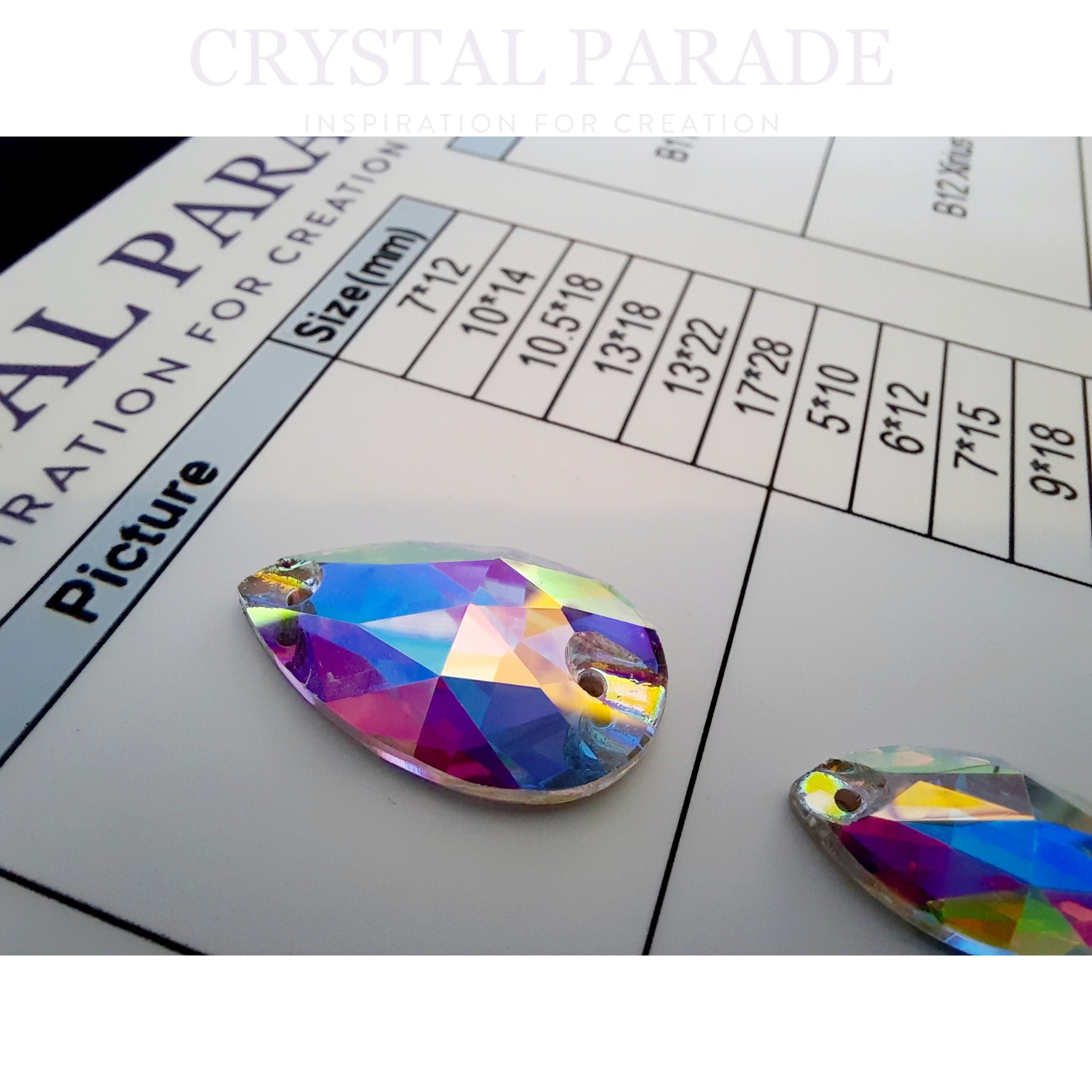 Zodiac Sew on Stones Colour Chart