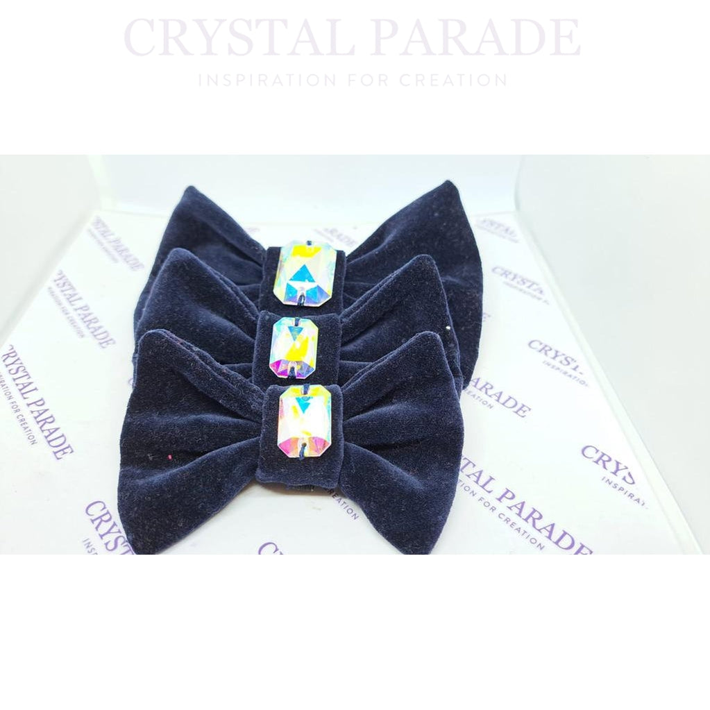 Velvet Dog Collar with Zodiac Crystal - Navy