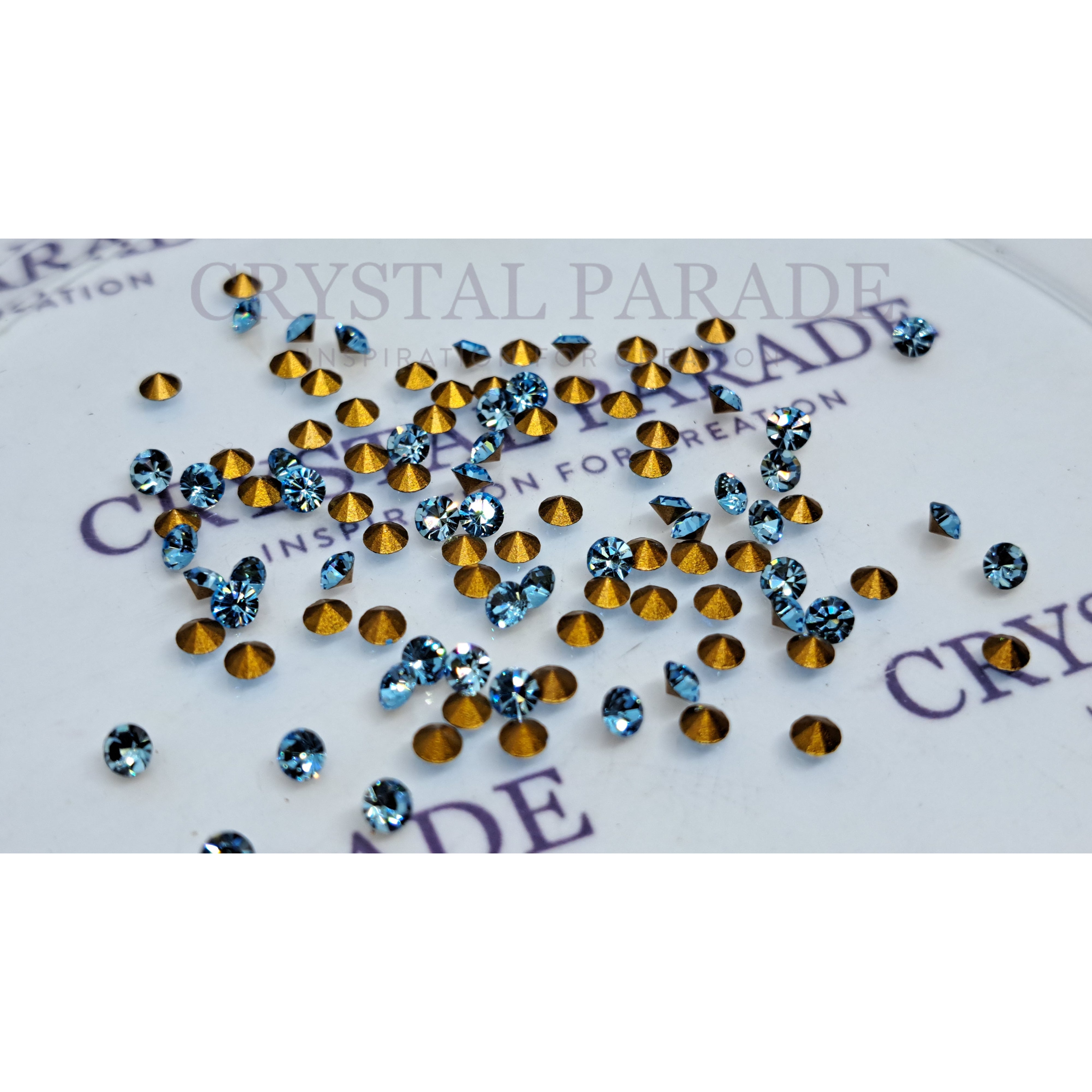 Swarovski 1012 Round Chaton Various Sizes - Aquamarine