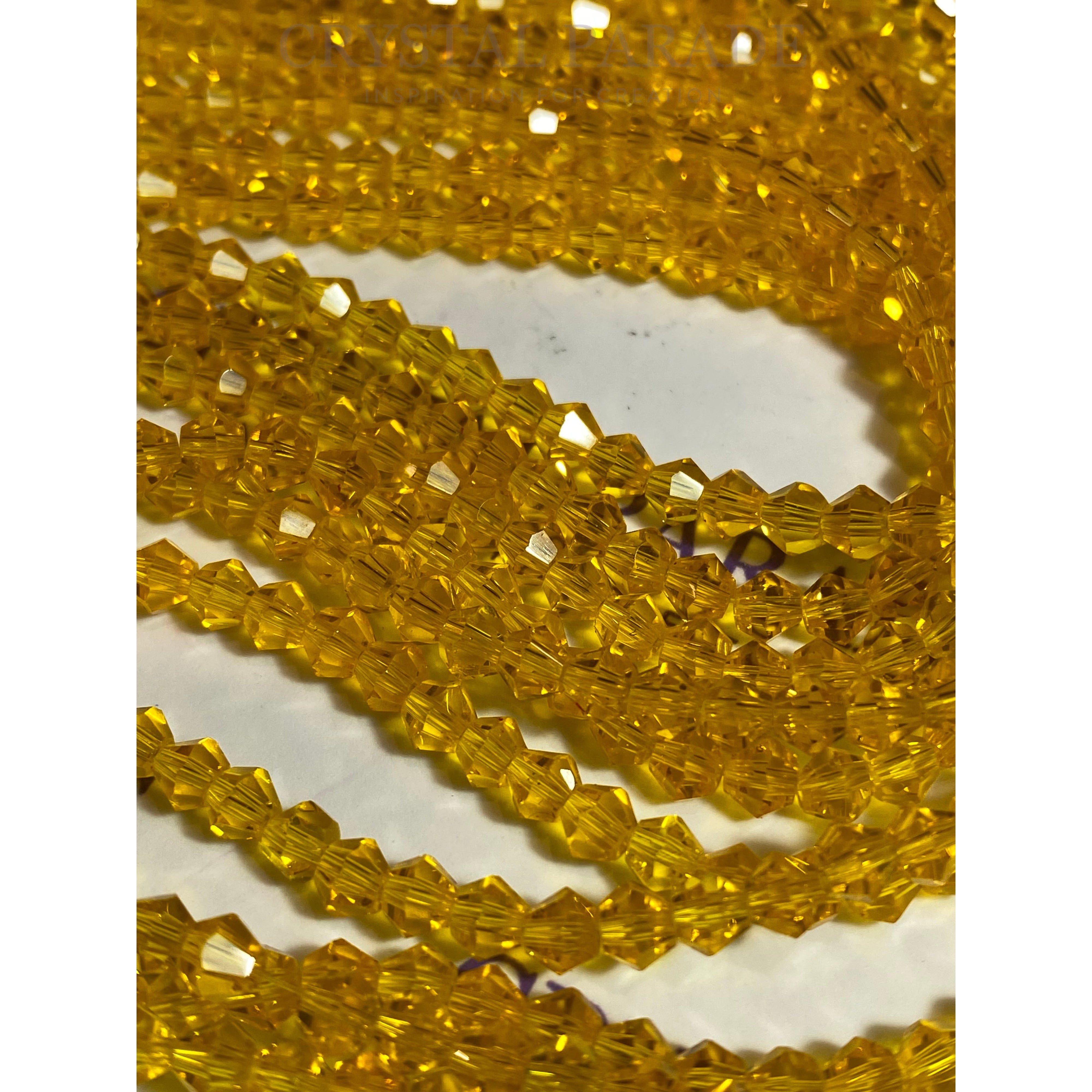 Zodiac Bicone Beads  - Citrine Yellow