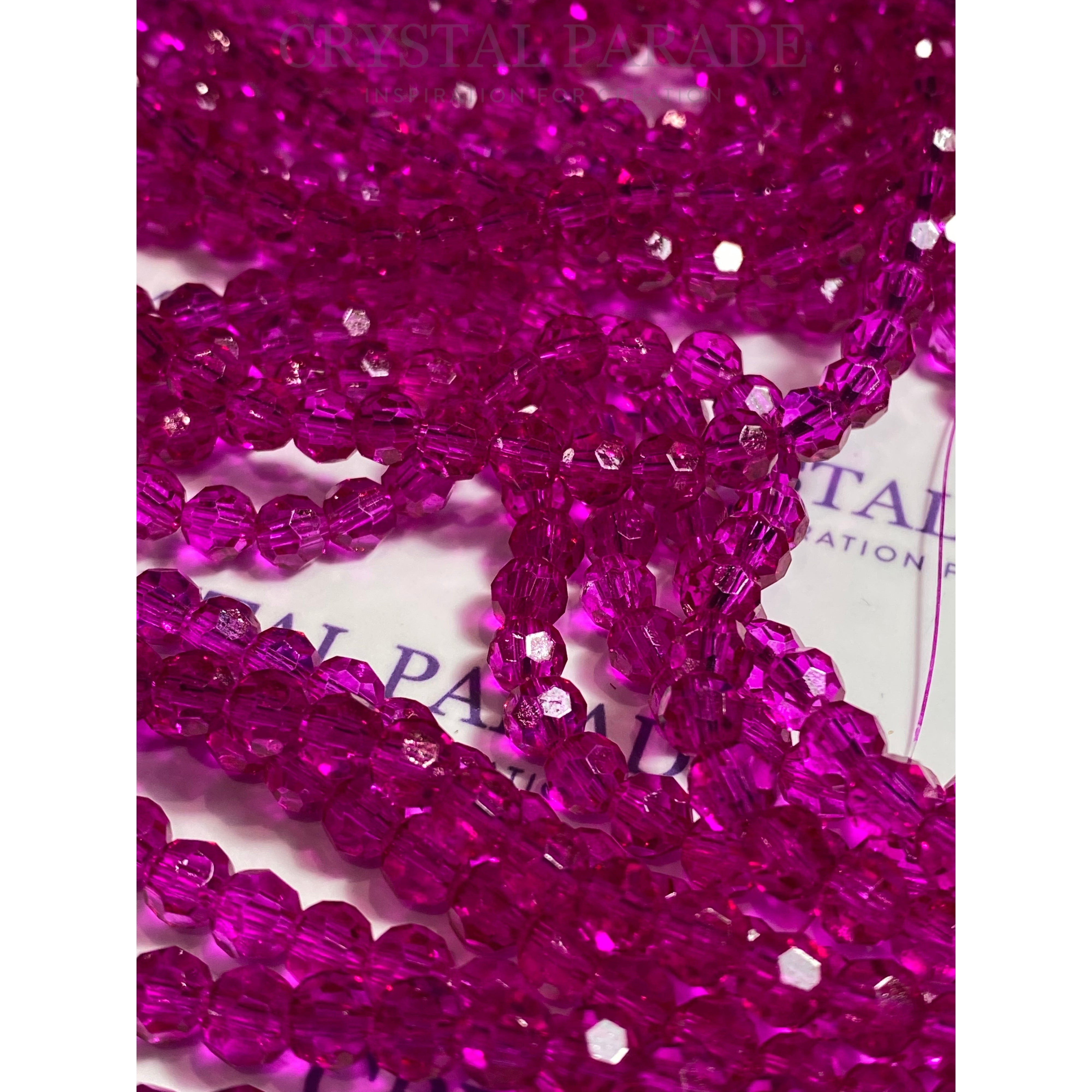 Zodiac Round Beads  - Fuchsia Pink