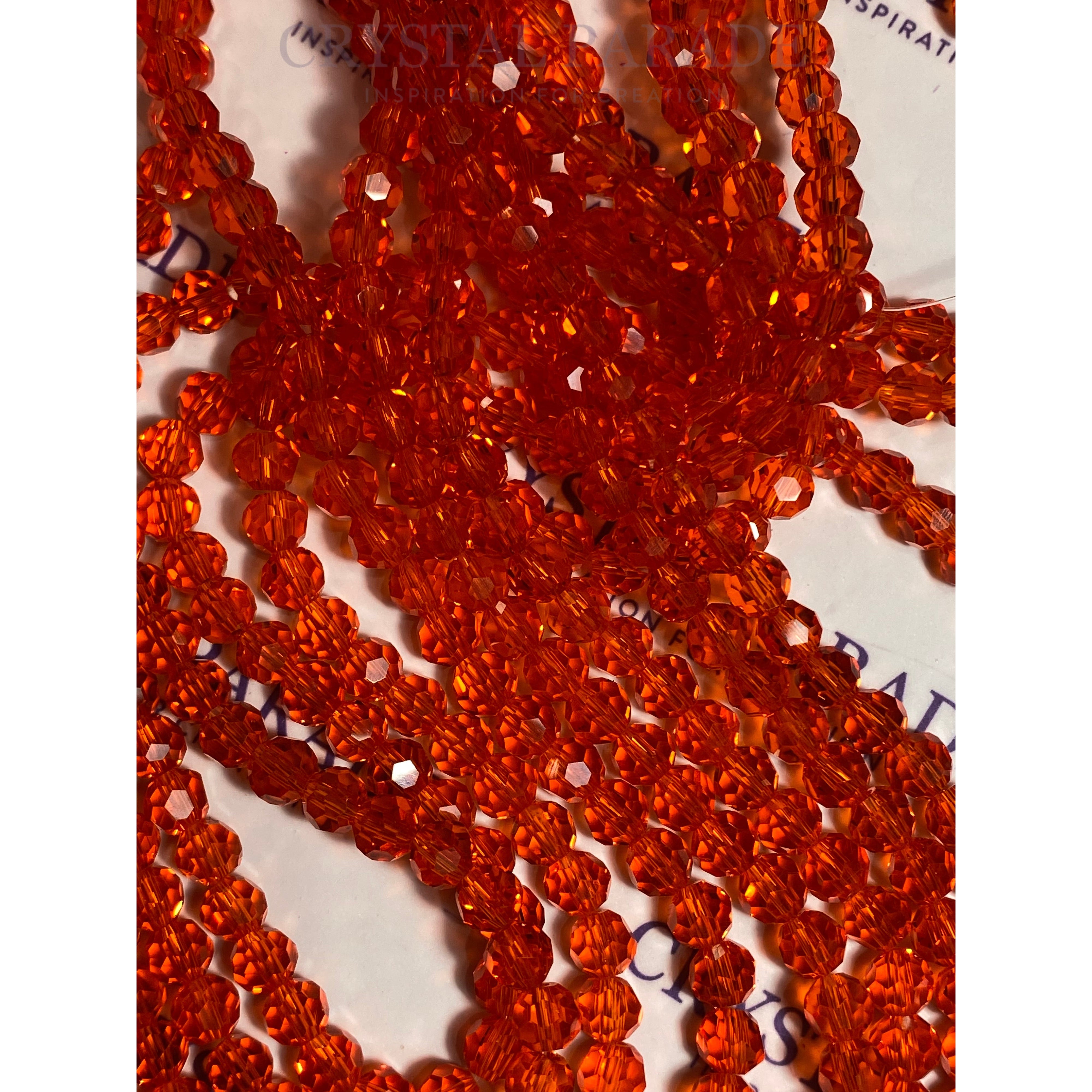 Zodiac Round Beads  - Hyacinth Orange