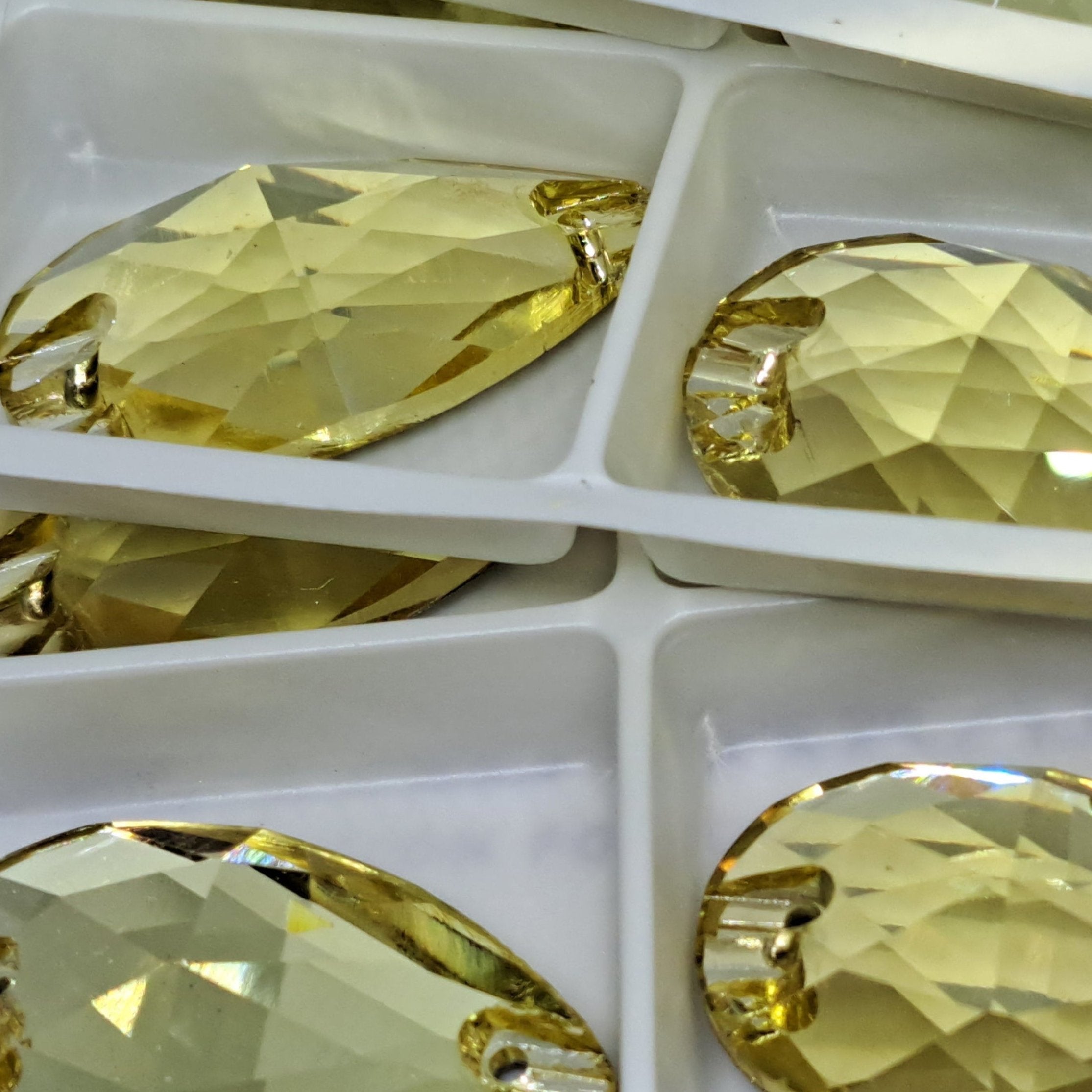 Limited Edition - Zodiac Crystal Peardrop Sew on Stone - Jonquil