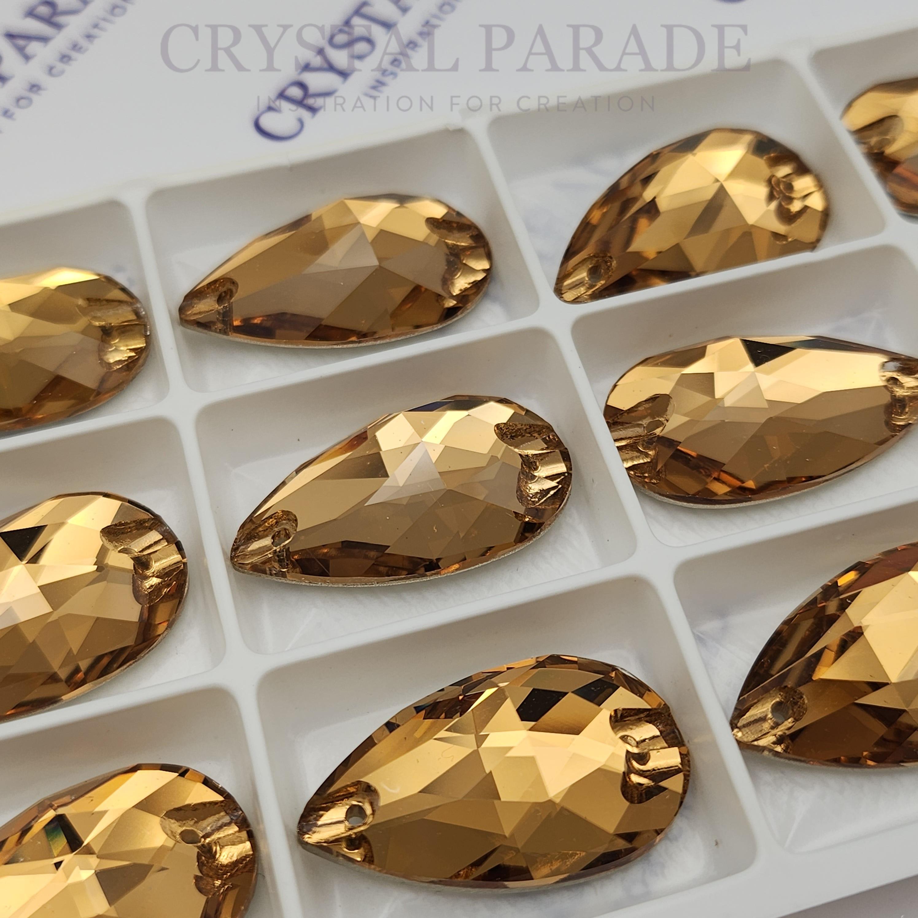 Limited Edition - Zodiac Crystal Peardrop Sew on Stone - Light Smoked Topaz