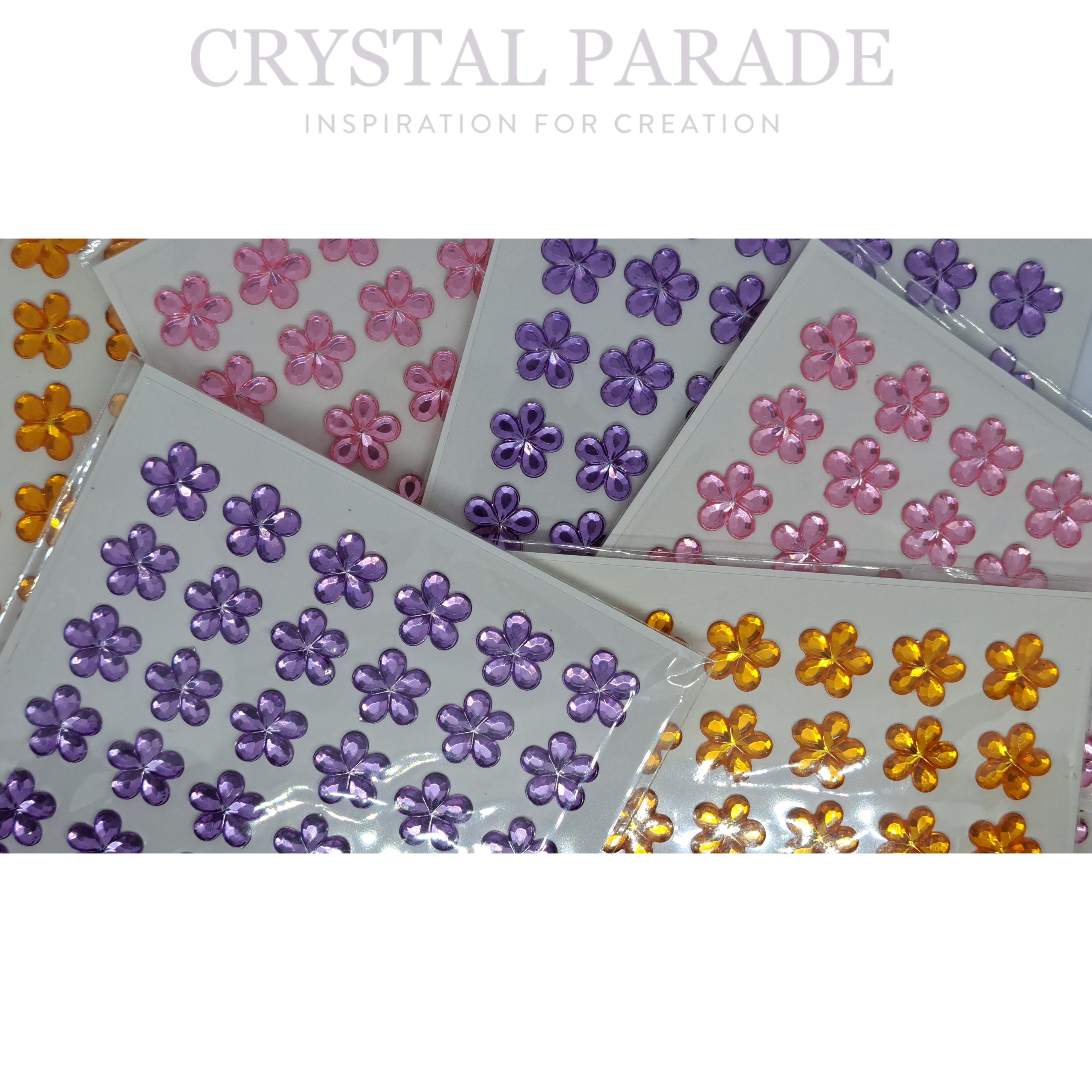 Self Adhesive 8mm Flowers - Pack of 36