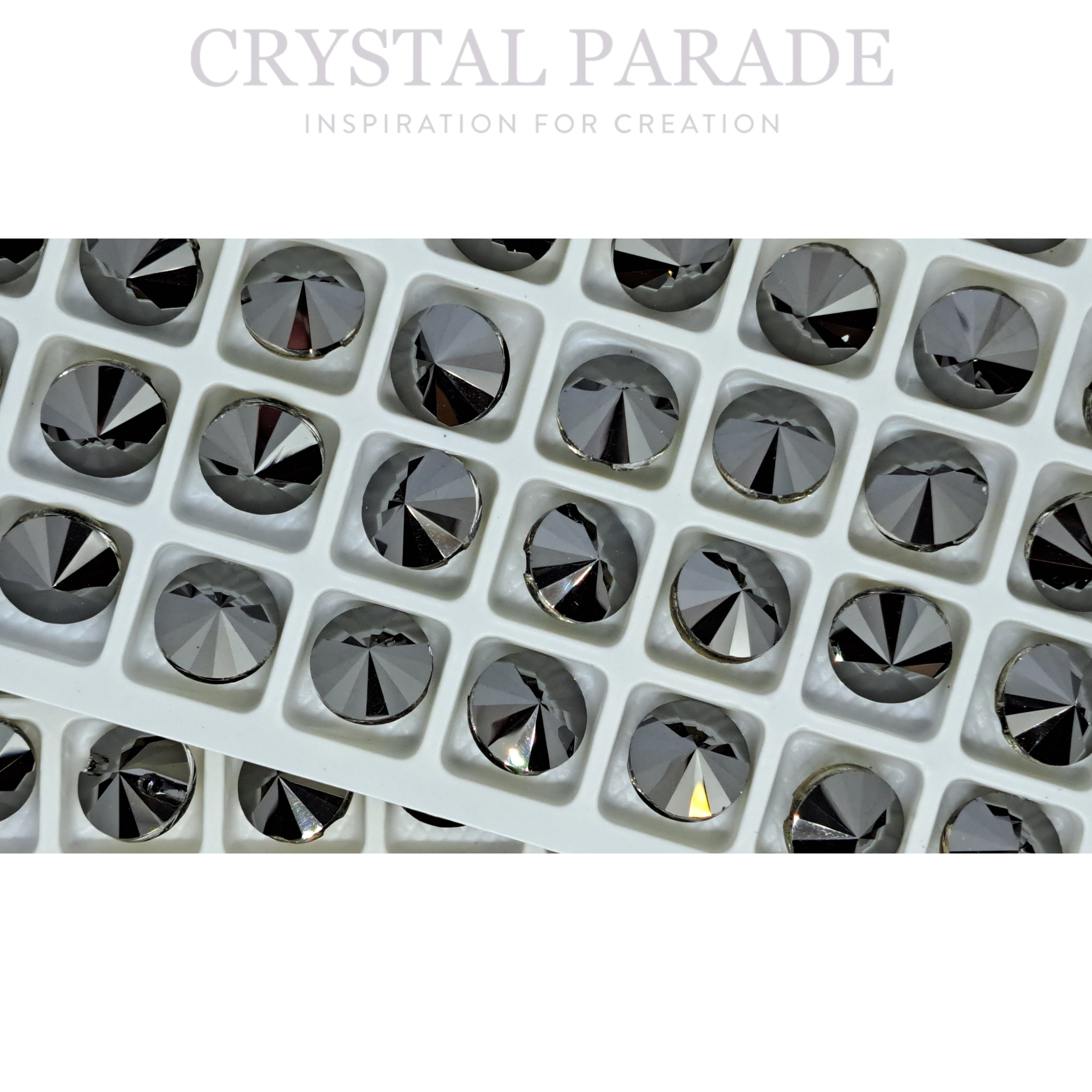 Zodiac Rivoli Buttons Jet Hematite