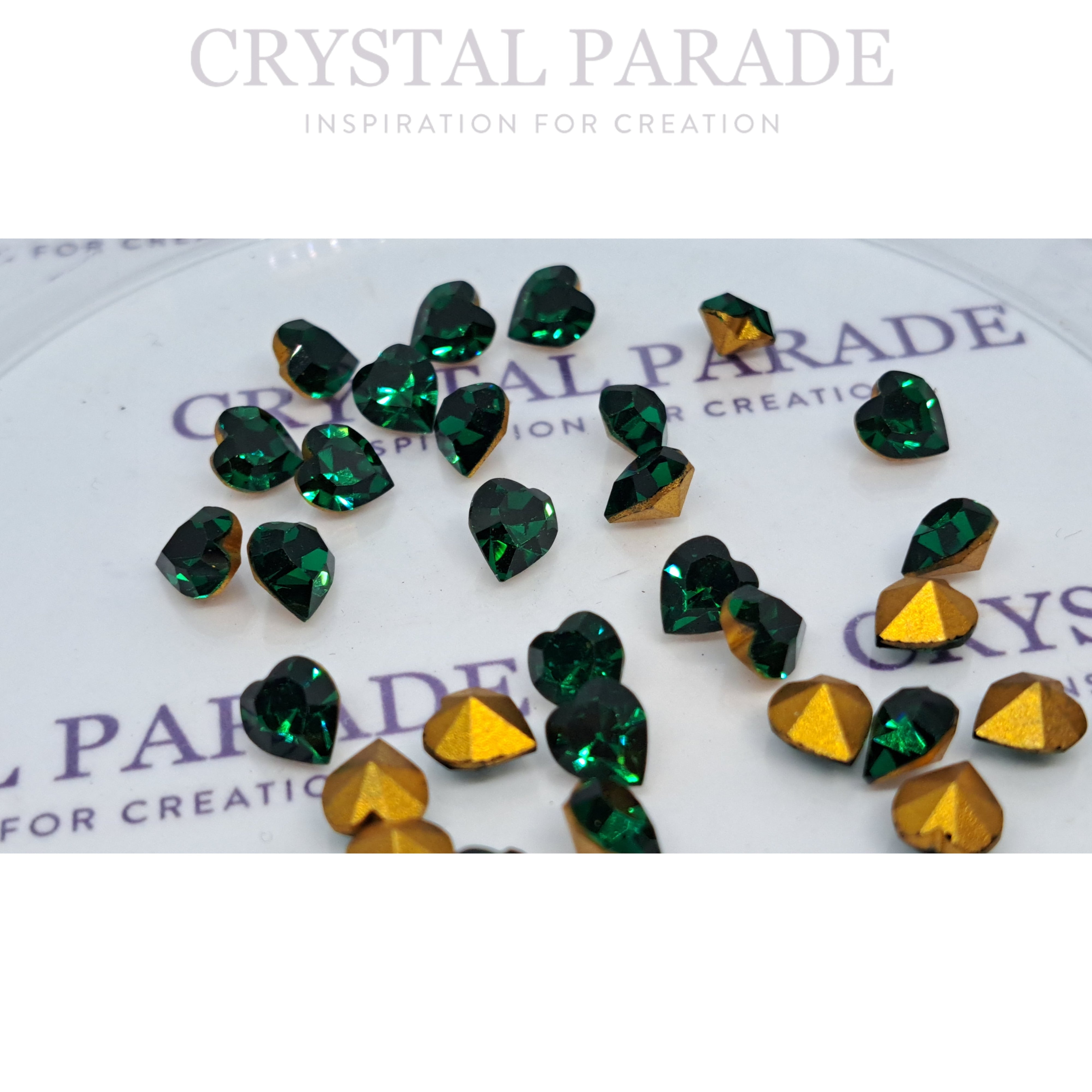 Swarovski 4800 Fancy Heart 6mm Pack of 12 Emerald
