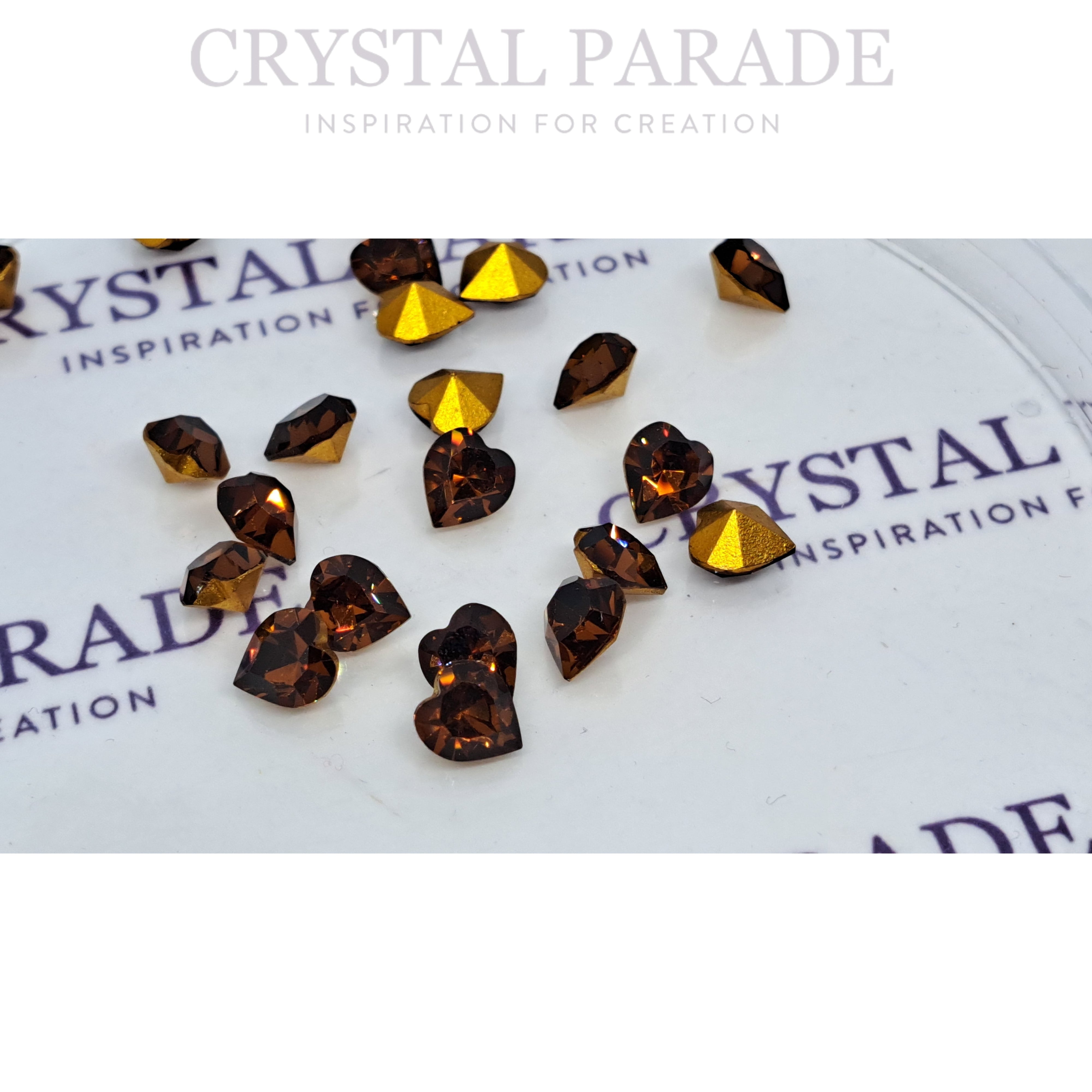 Swarovski 4800 Fancy Heart 6mm Pack of 12 Smoked Topaz