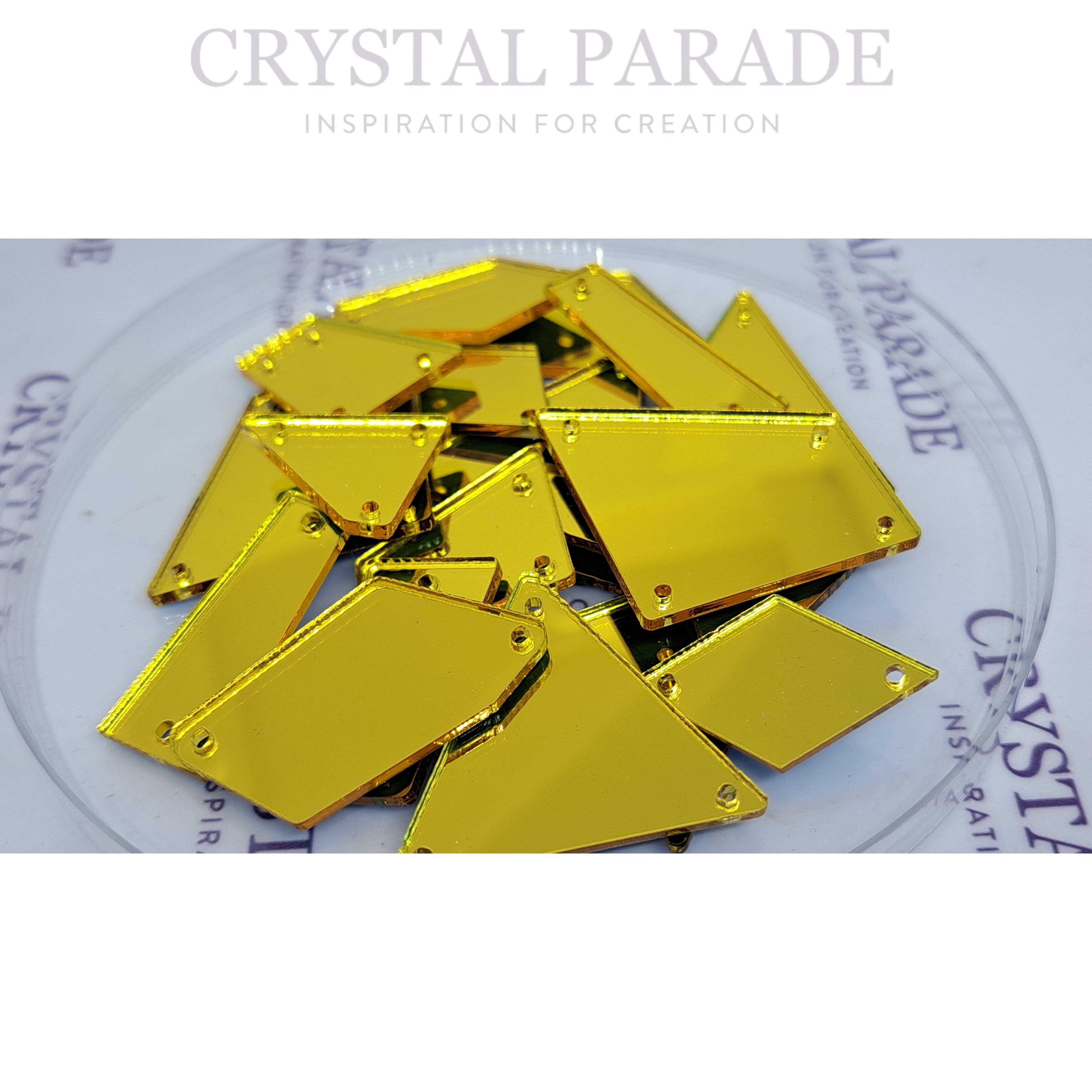 Zodiac Sew on Mirror Shapes Mix - Light Gold