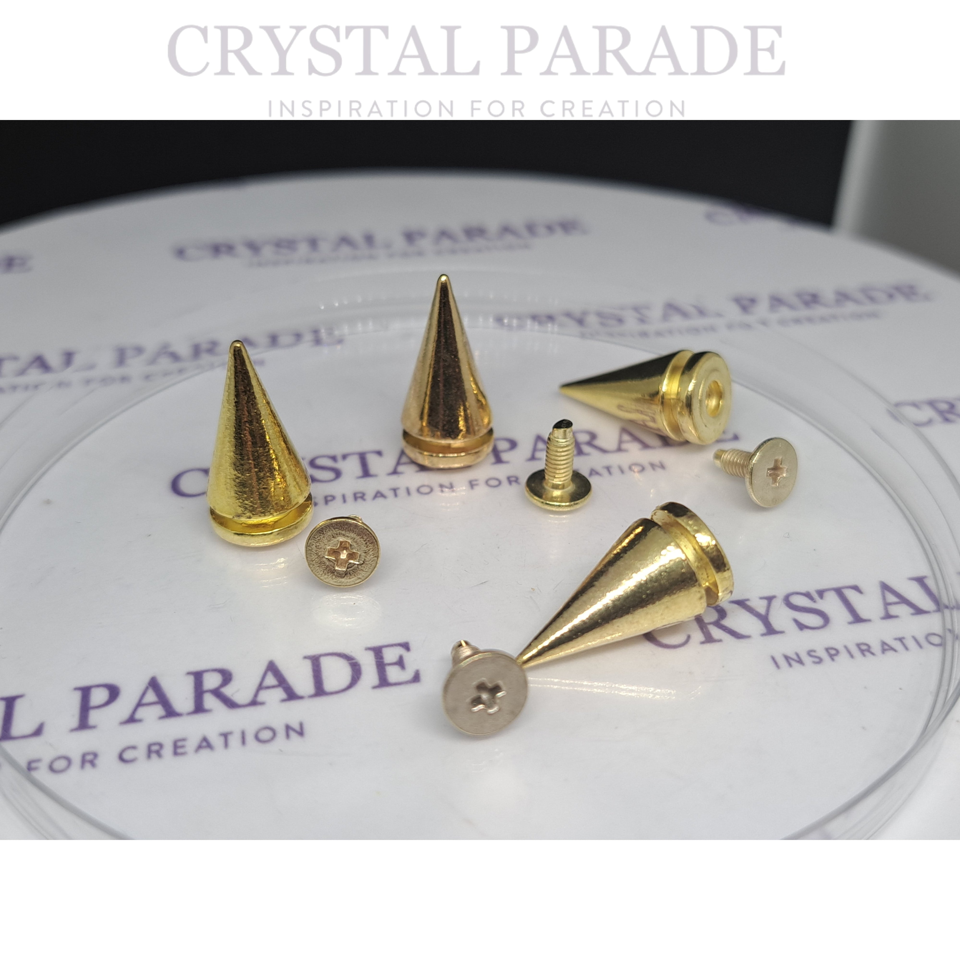 20x10mm Gold Bullet Spike Screw Back Rivets - Pack of 20