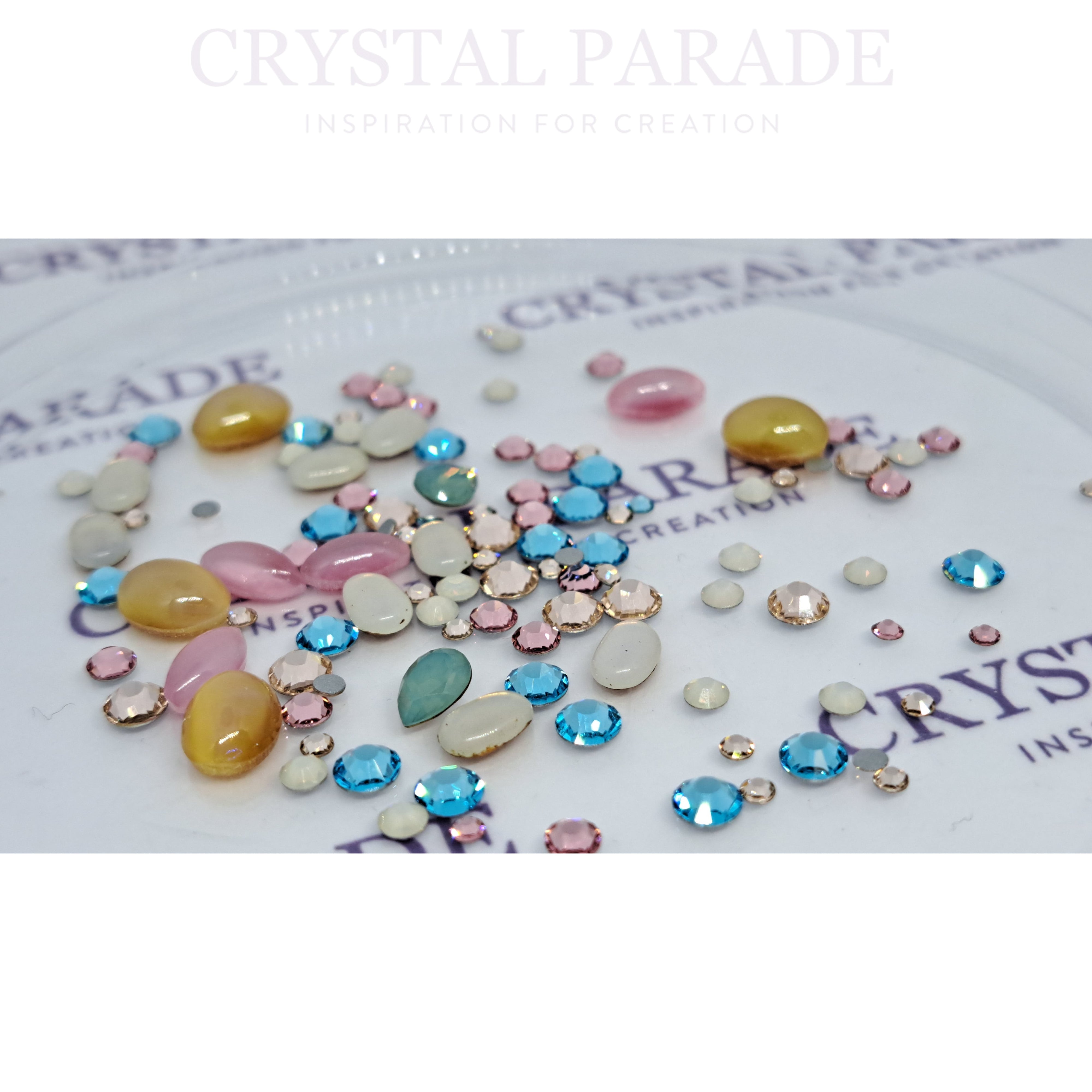 Preciosa Crystal Mix - Pack of 100 Tea Party + Free Vintage Swarovski Pears + FREE caviar beads
