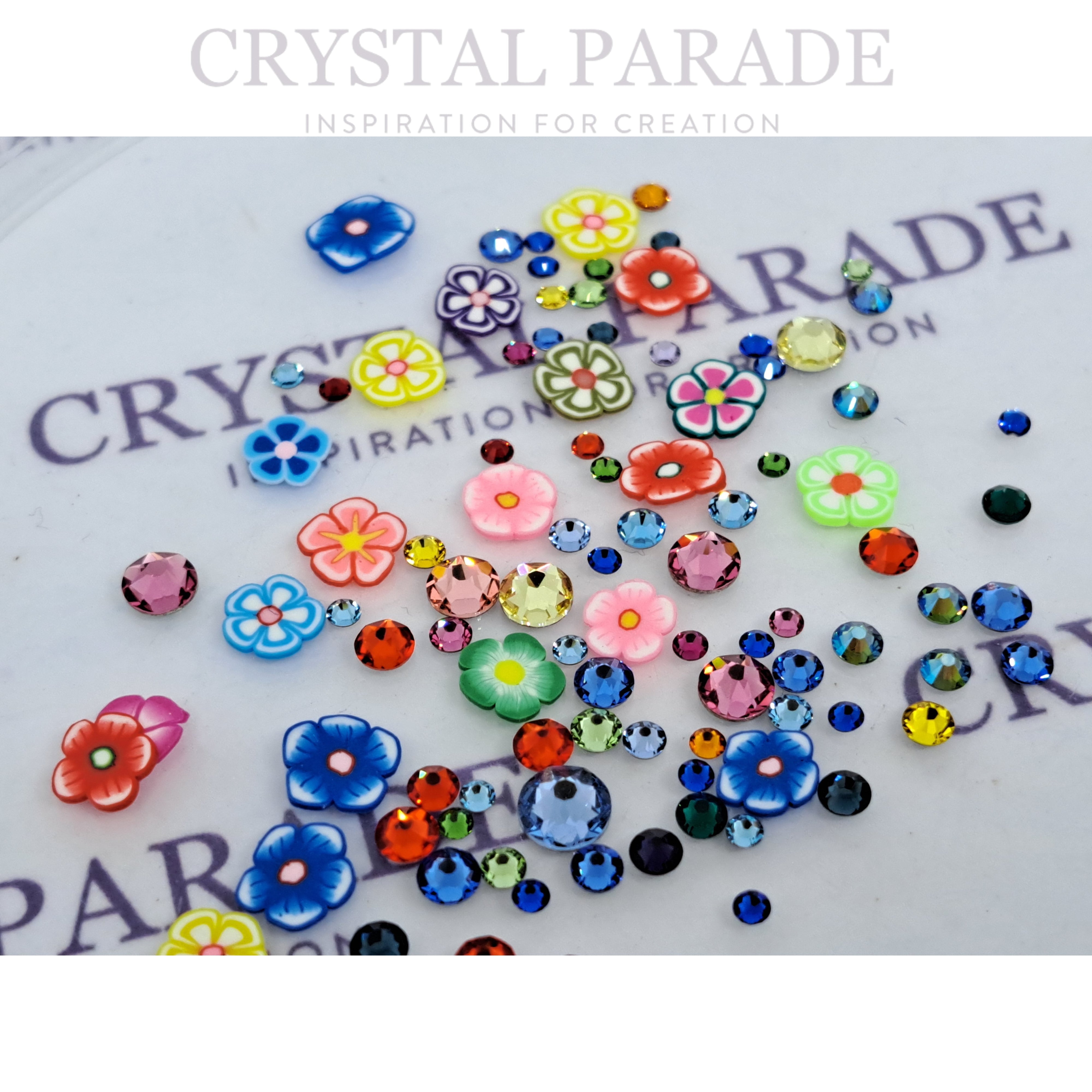 Swarovski Mixed Sizes Pack of 100 - Flower Power with Polymer Shapes