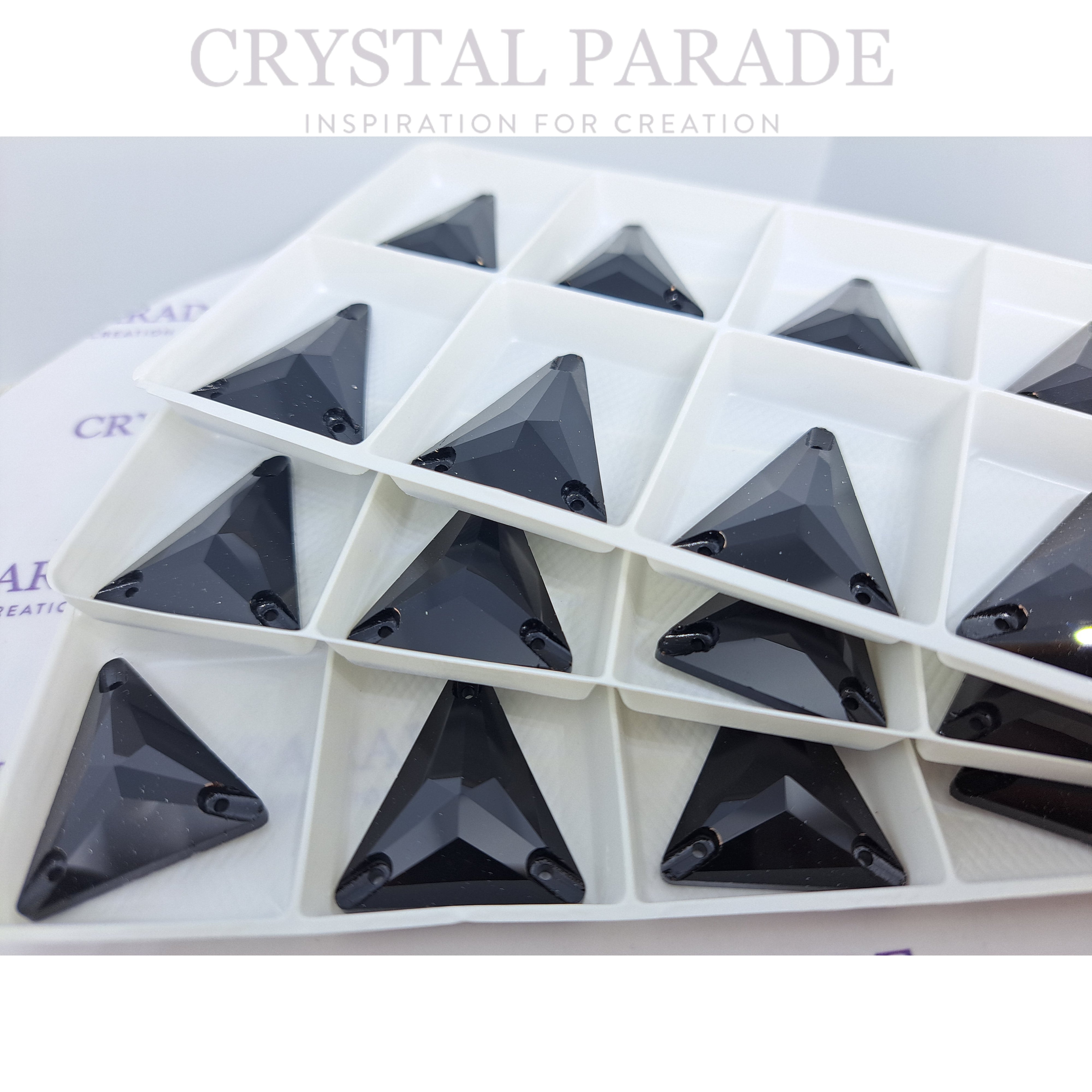 Zodiac Crystal Slim Triangle Sew on Stone Jet (unfoiled)