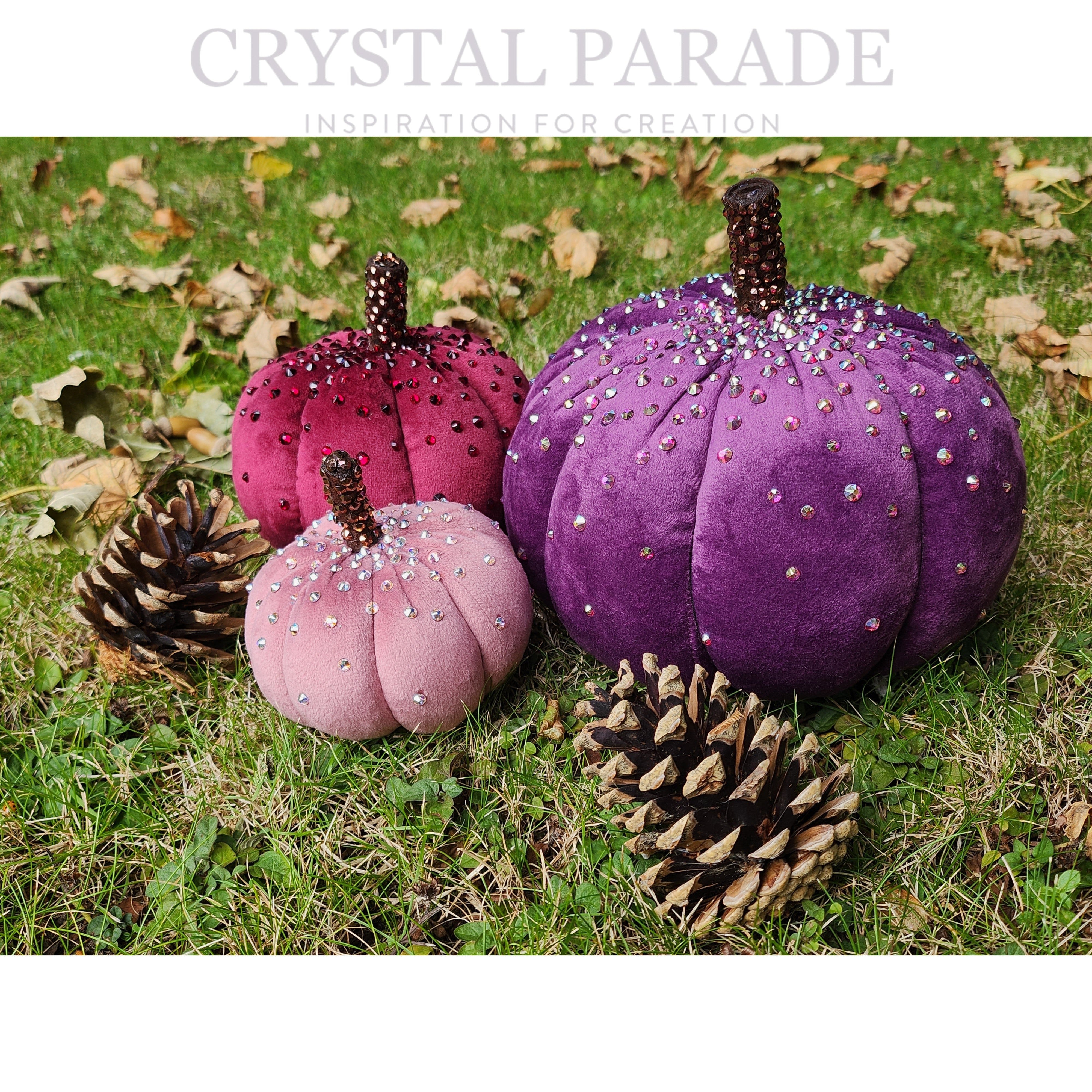 Hand Embellished Plush Pumpkins - Set of 3 - Rustic Pinks