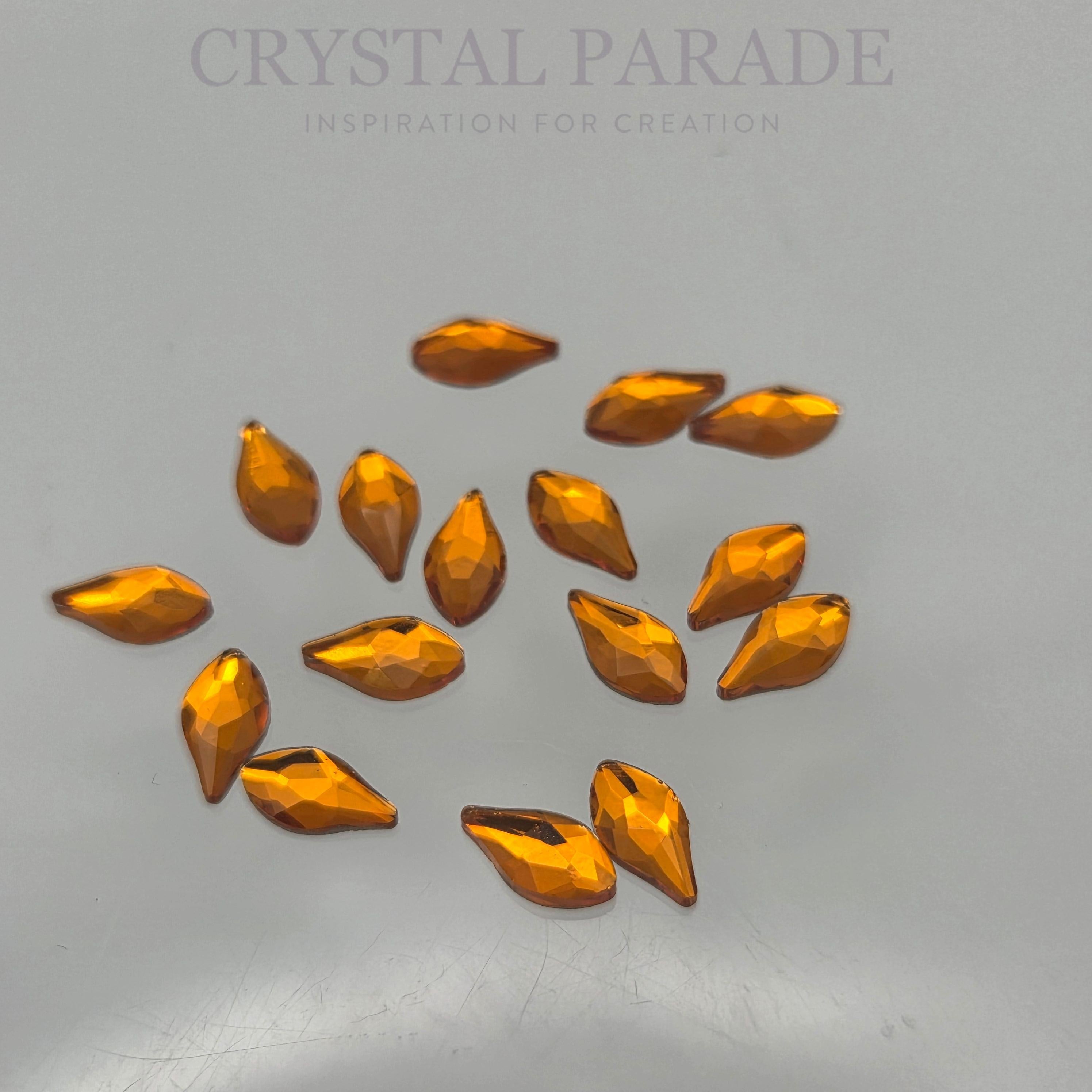 Zodiac Crystal Leaf Shape 3x6mm Orange - Pack of 20