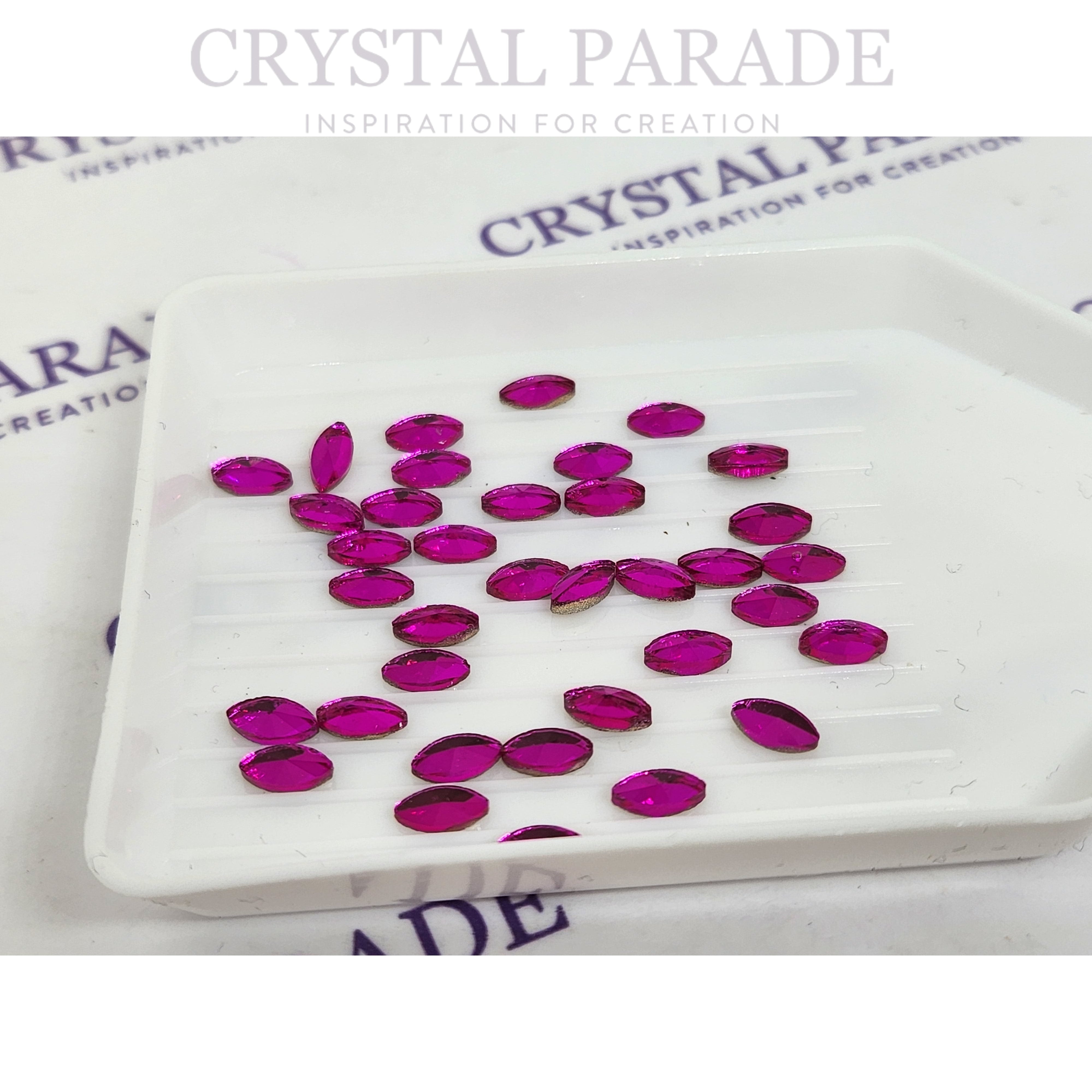 Zodiac Crystal Navette 6mm x 4mm Fuchsia - Pack of 20
