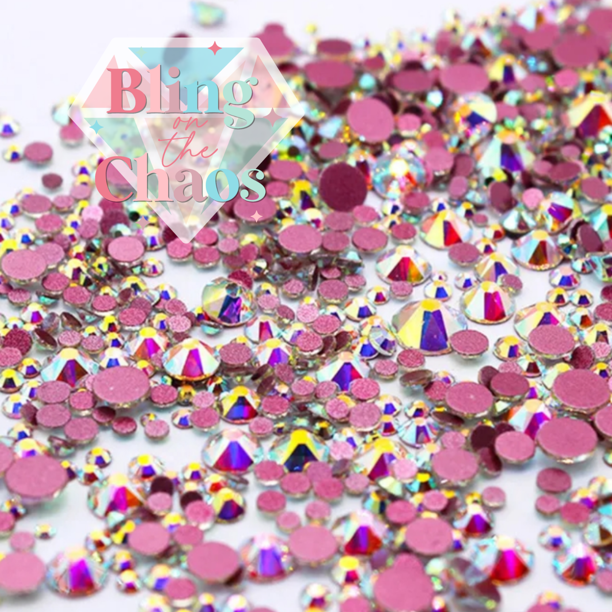 Crystal AB Pink Back Rhinestone