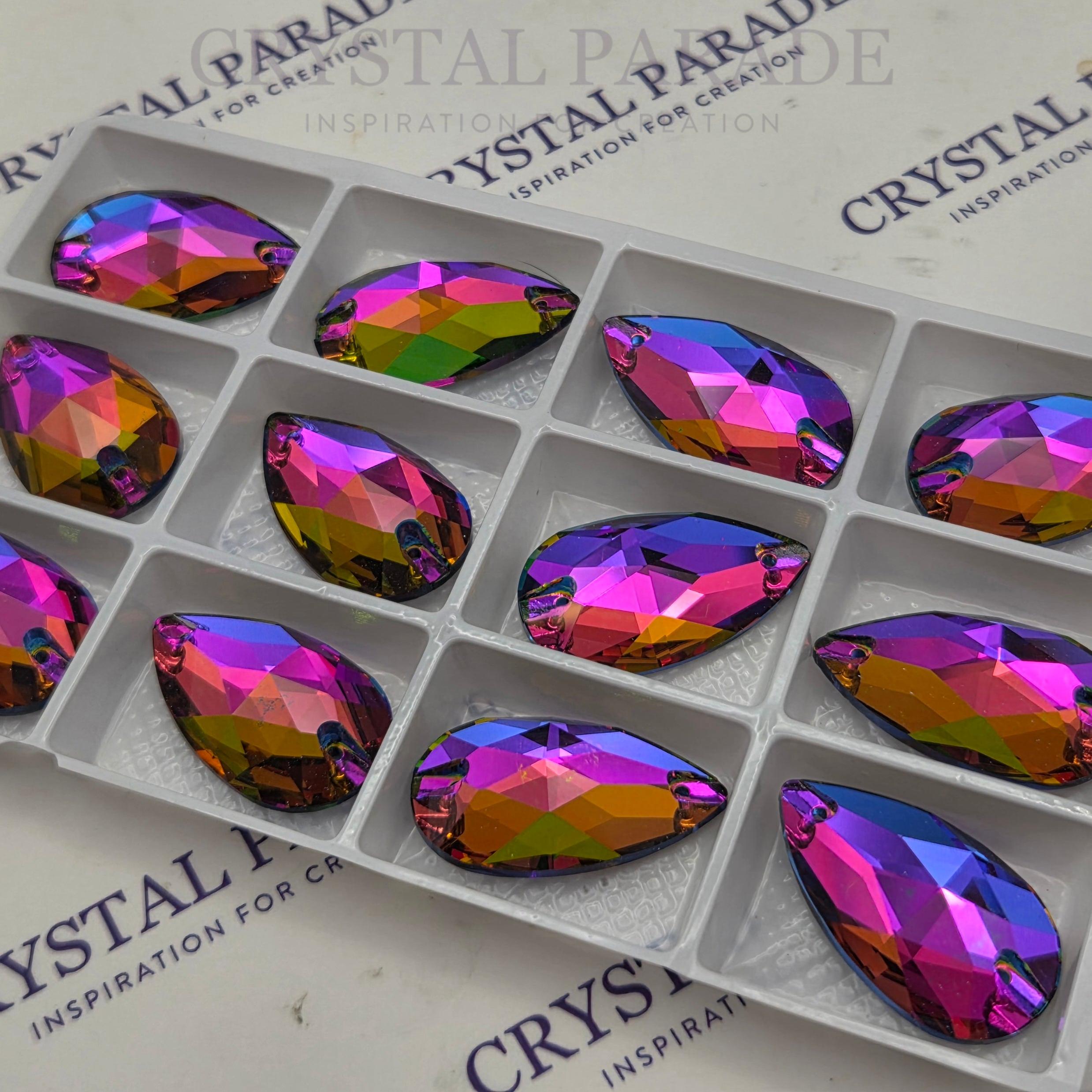 Limited Edition - Zodiac Crystal Peardrop Sew on Stone - Blue Volcano