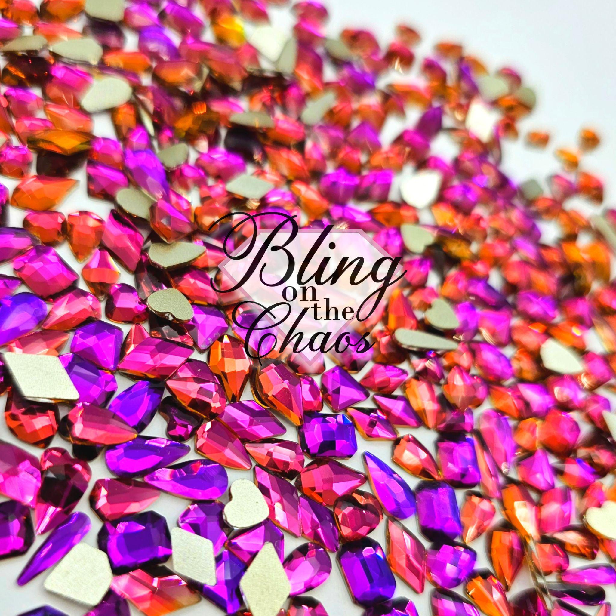 Purple Red Flame Assorted Shapes