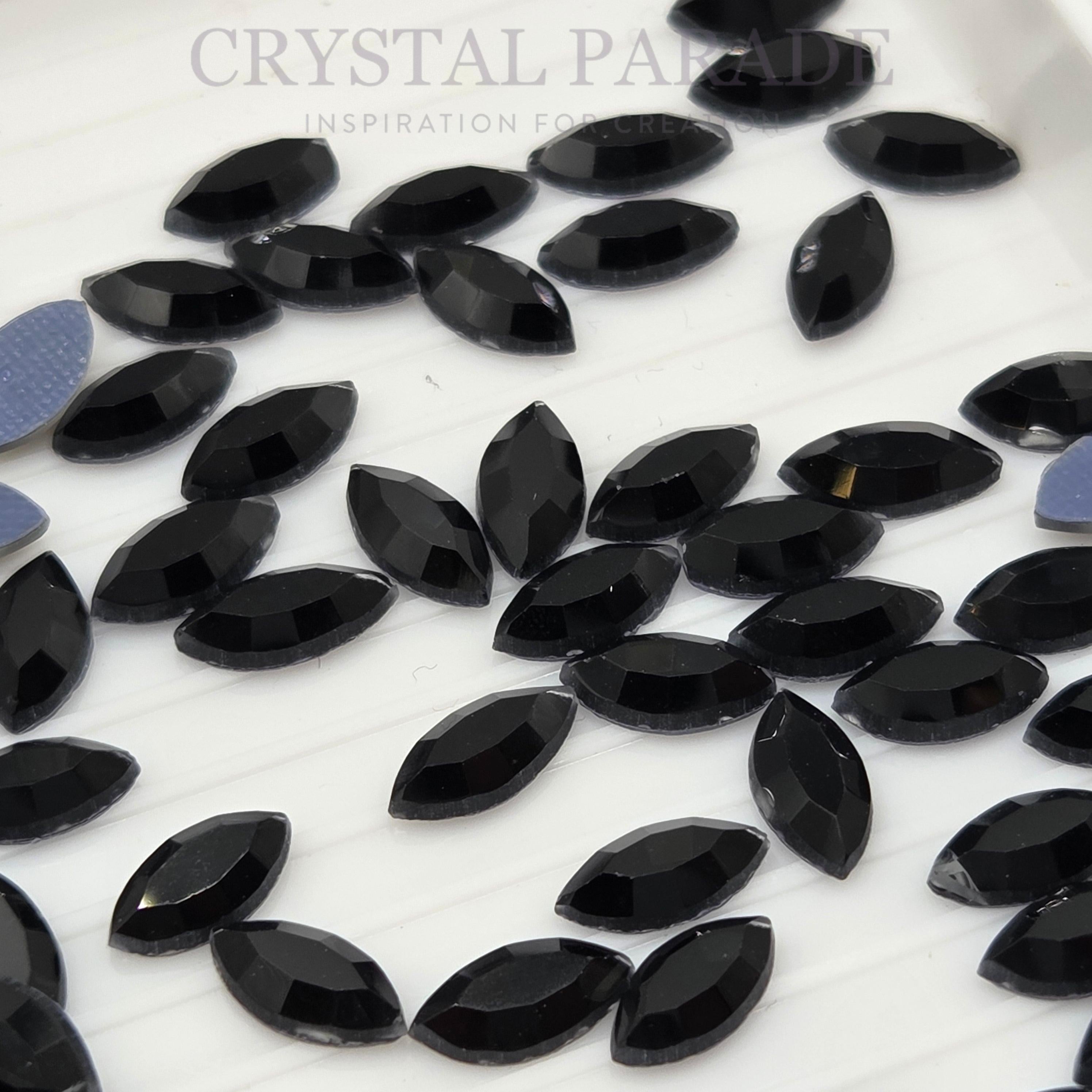 Zodiac Hotfix Navette Shape 4x8mm Jet - Pack of 20