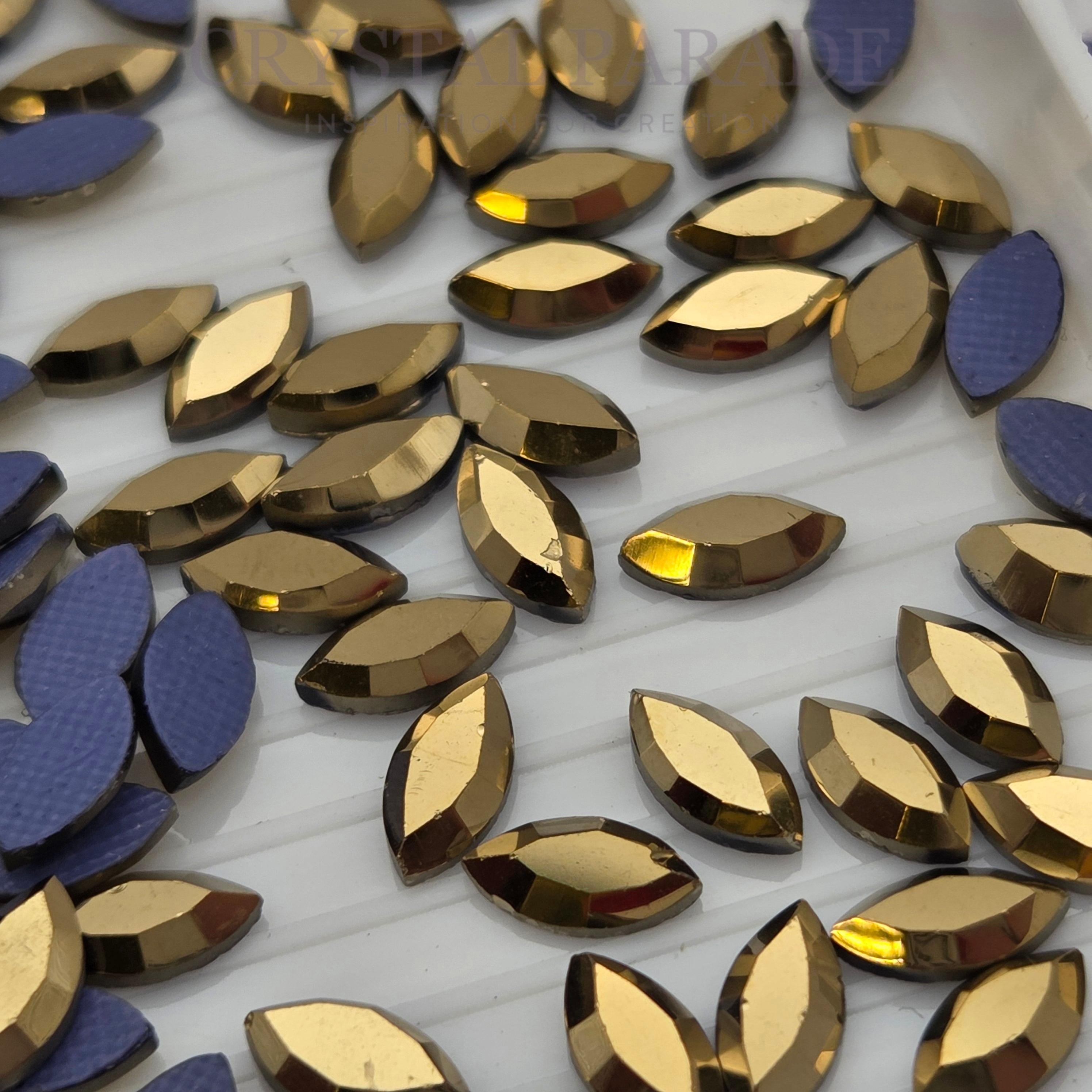 Zodiac Hotfix Navette Shape 4x8mm Mine Gold - Pack of 20