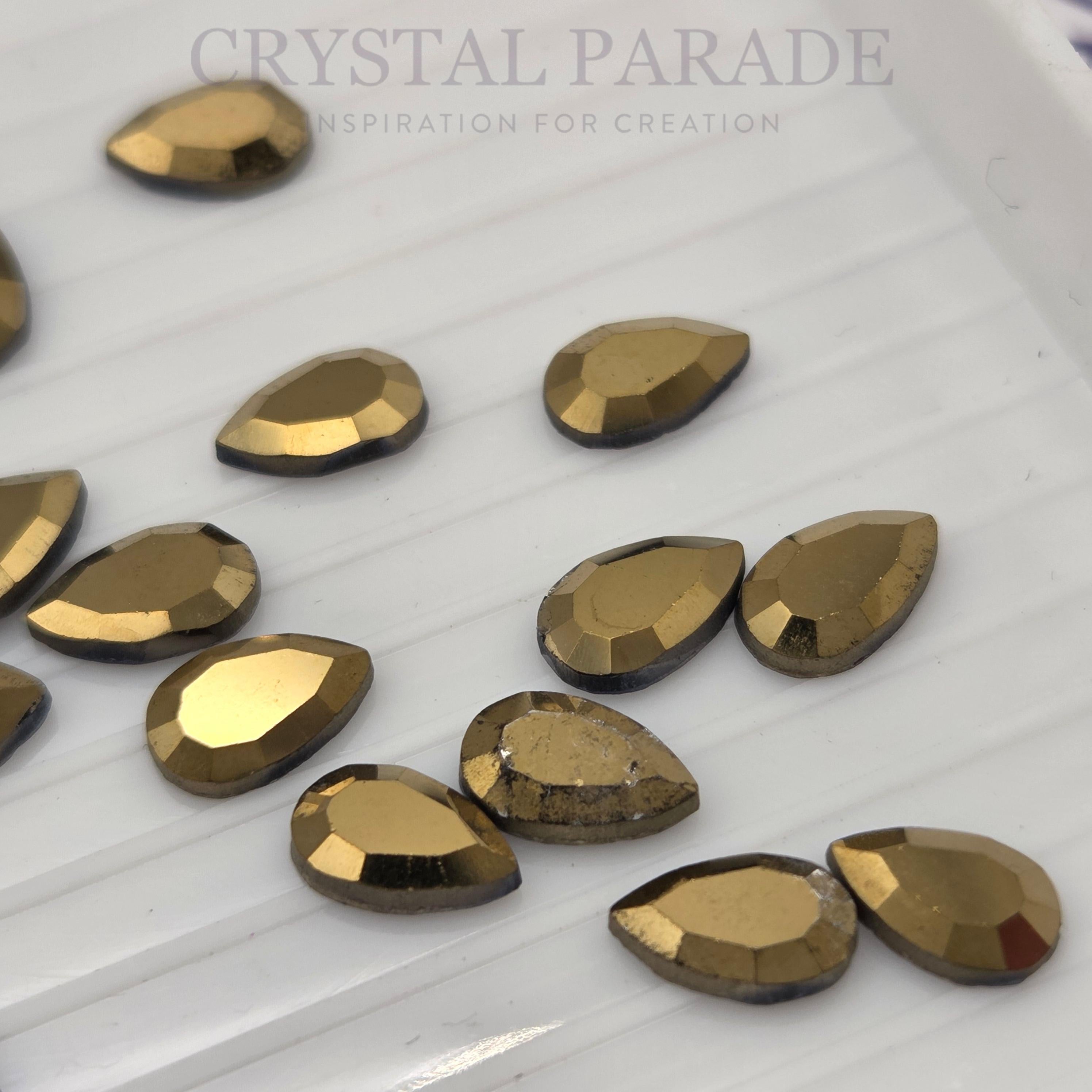 Zodiac Hotfix Peardrop Shape 5x8mm Mine Gold - Pack of 20