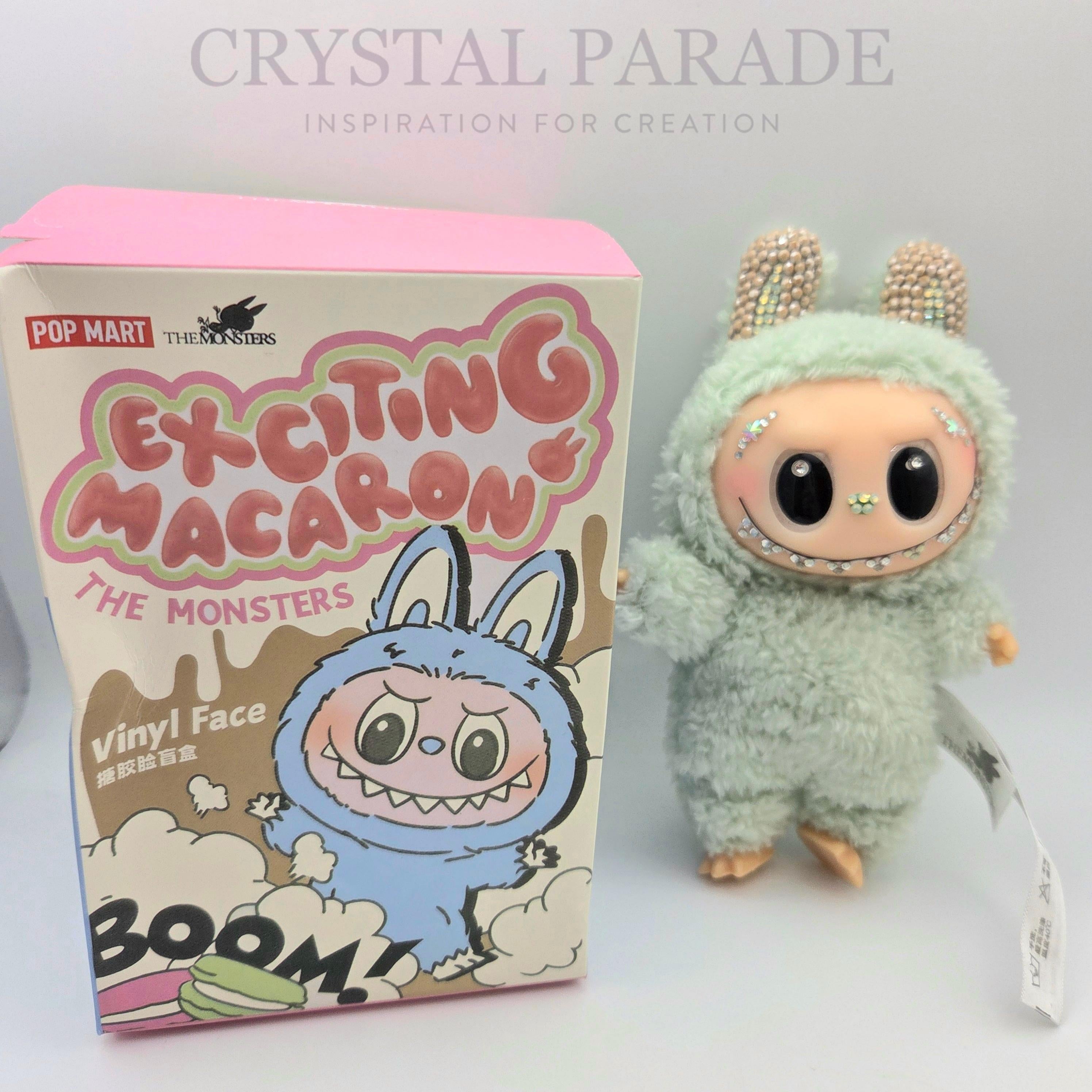 Hand Embellished Labubu Style Keychain - Green Grape