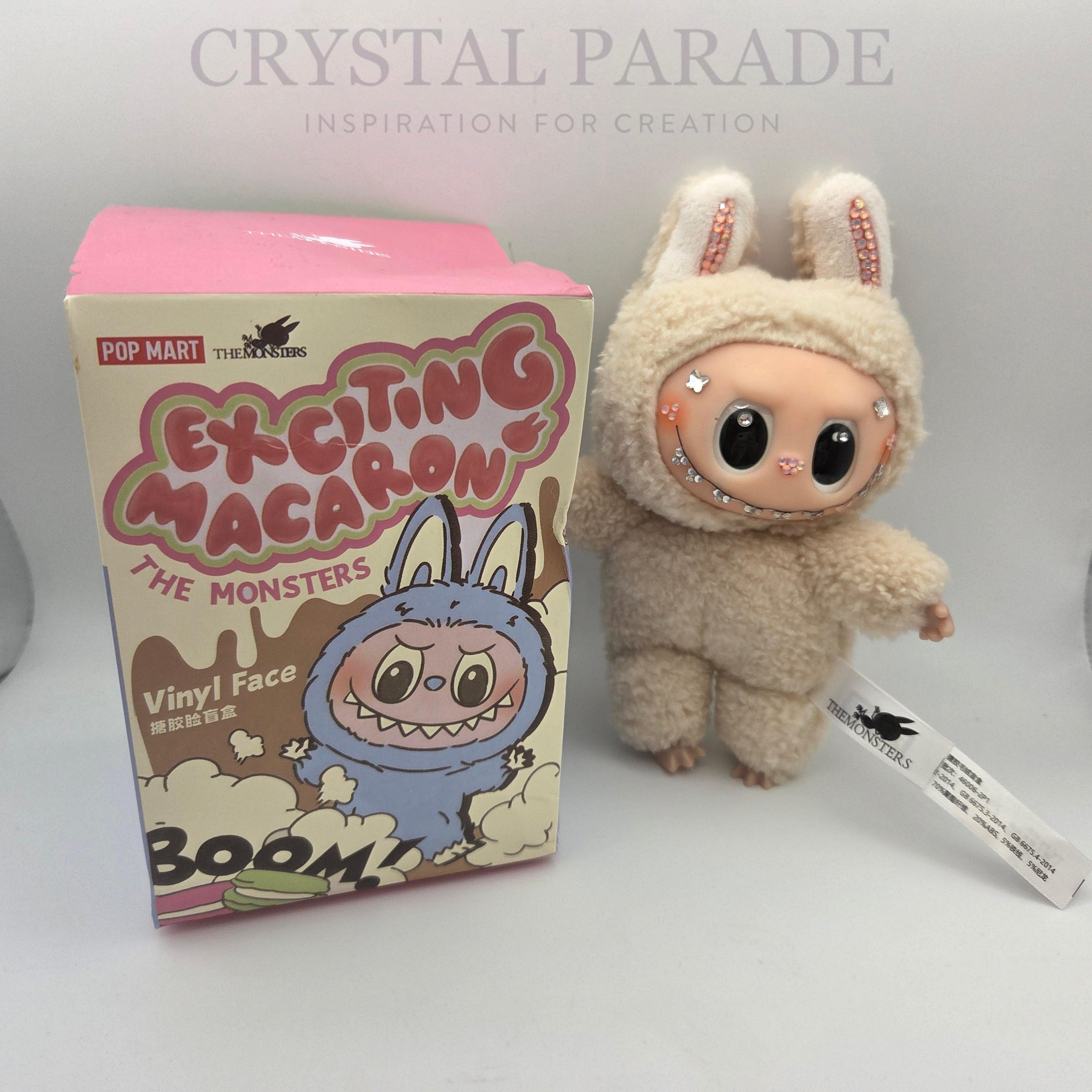 Hand Embellished Labubu Style Keychain - Soy Milk