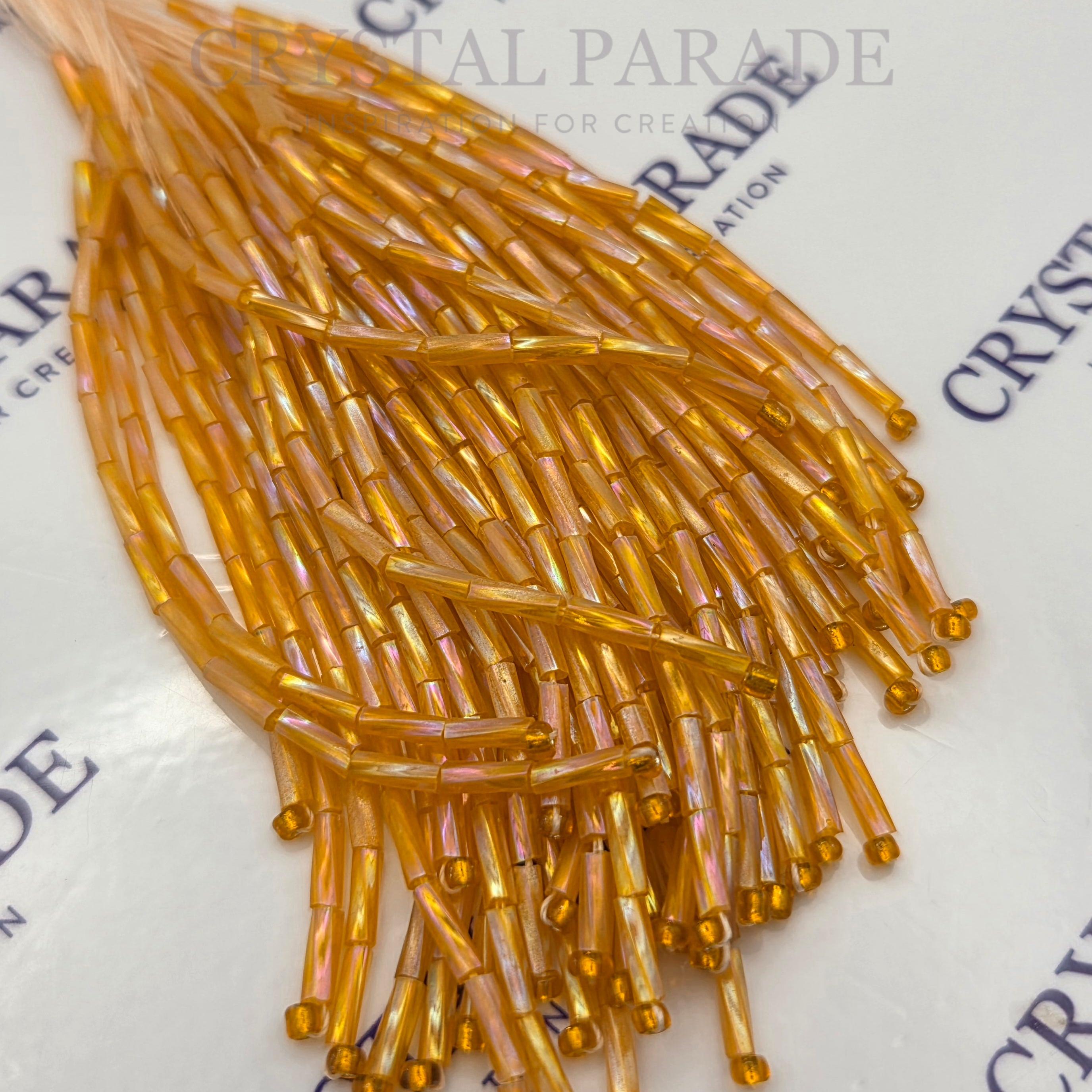 Zodiac Bugle Bead Dropper Bunch - Peach Shimmer