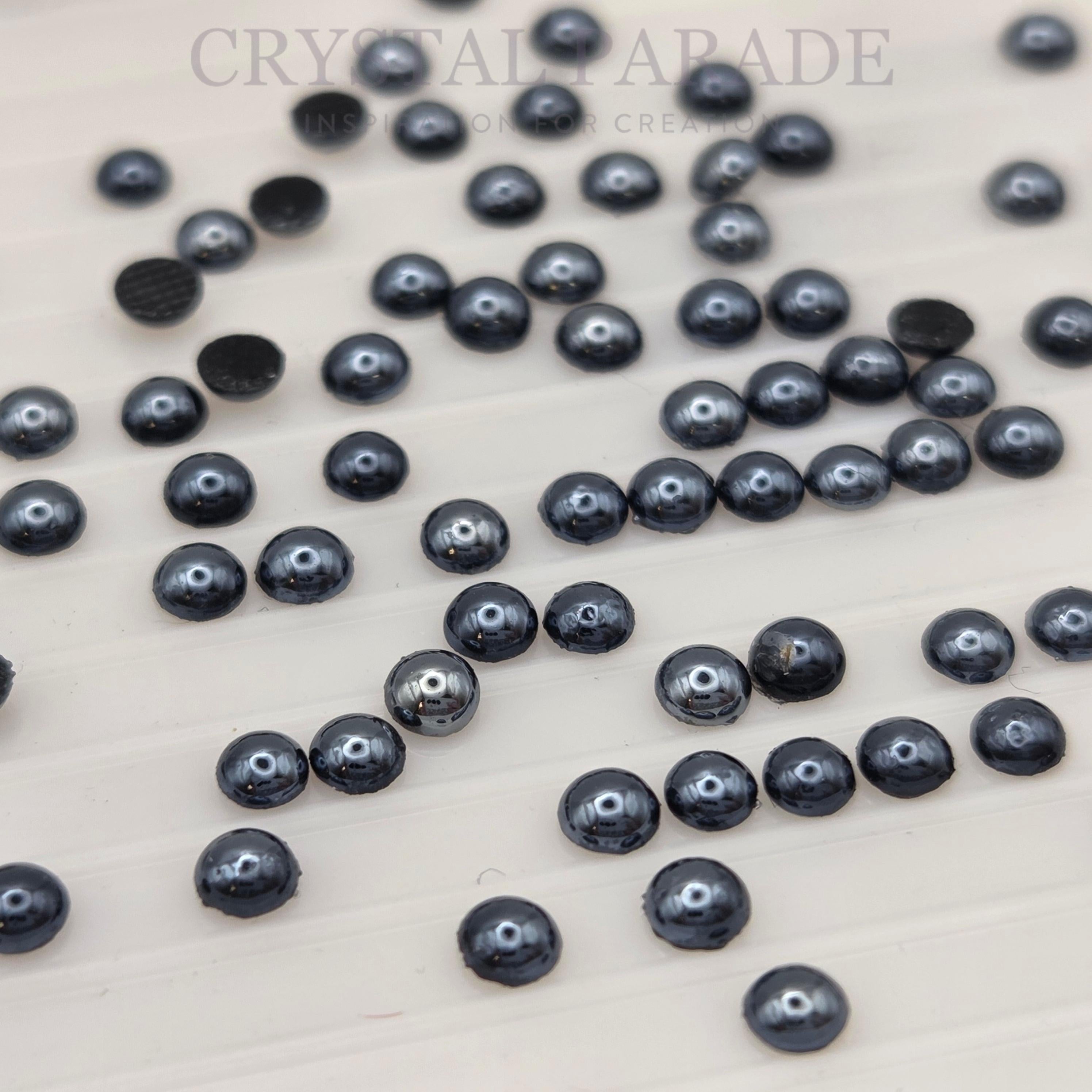 Zodiac Flatback Ceramic Pearls - Onyx