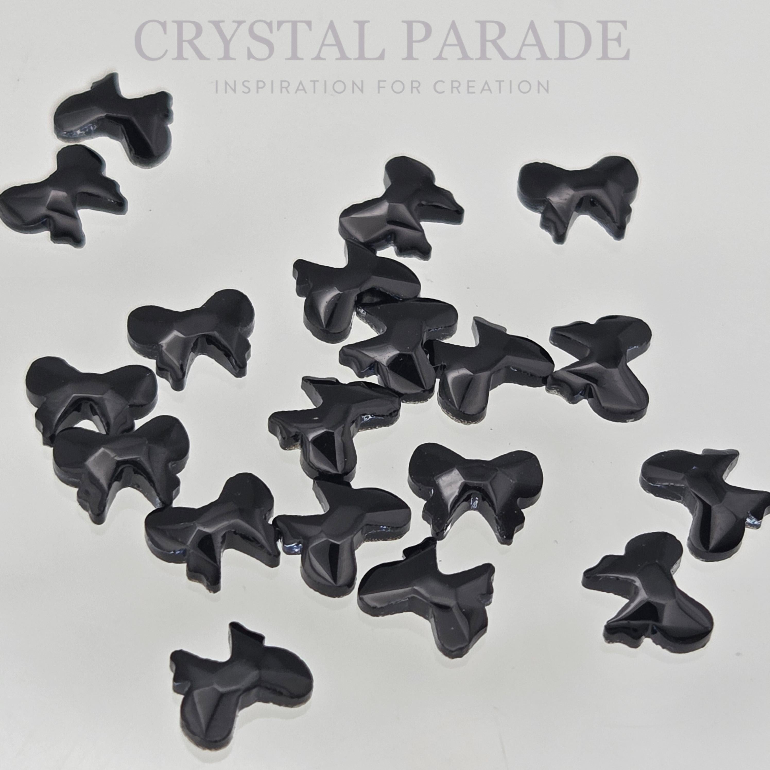 Zodiac Ribbon Shape 5x6mm Jet Black - Pack of 20