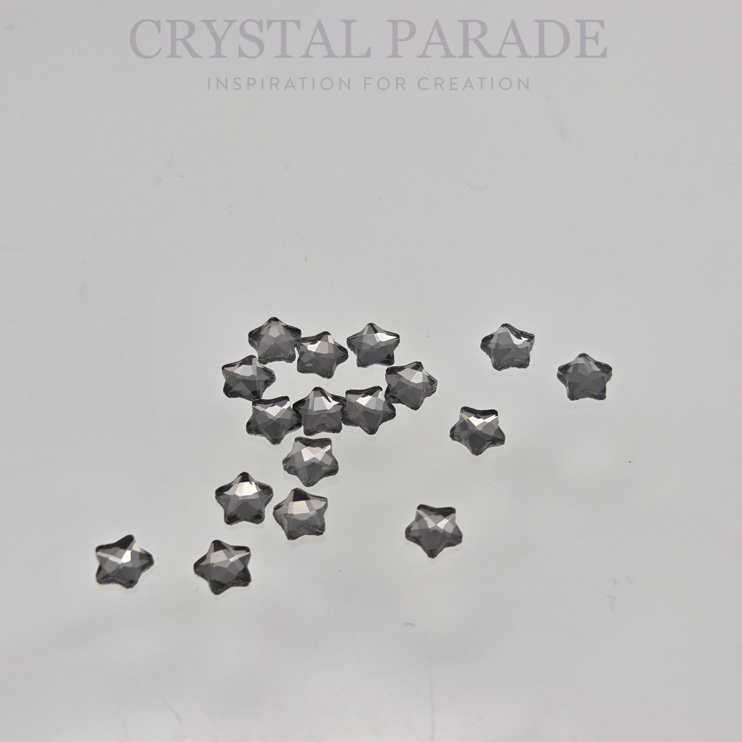 Zodiac Star Flower Shape 4mm Black Diamond - Pack of 50