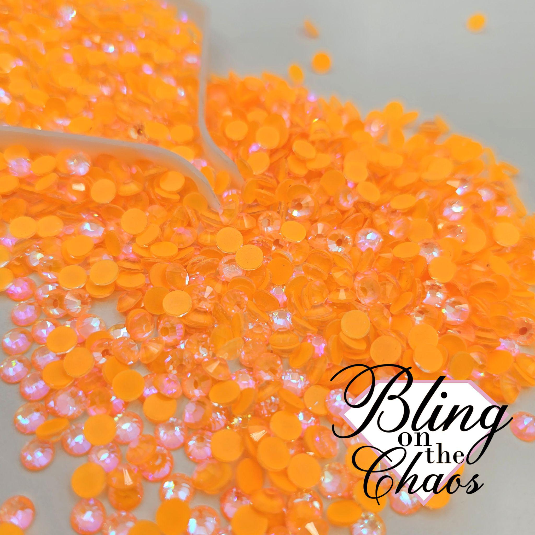 Bright Orange Luminous Rhinestone