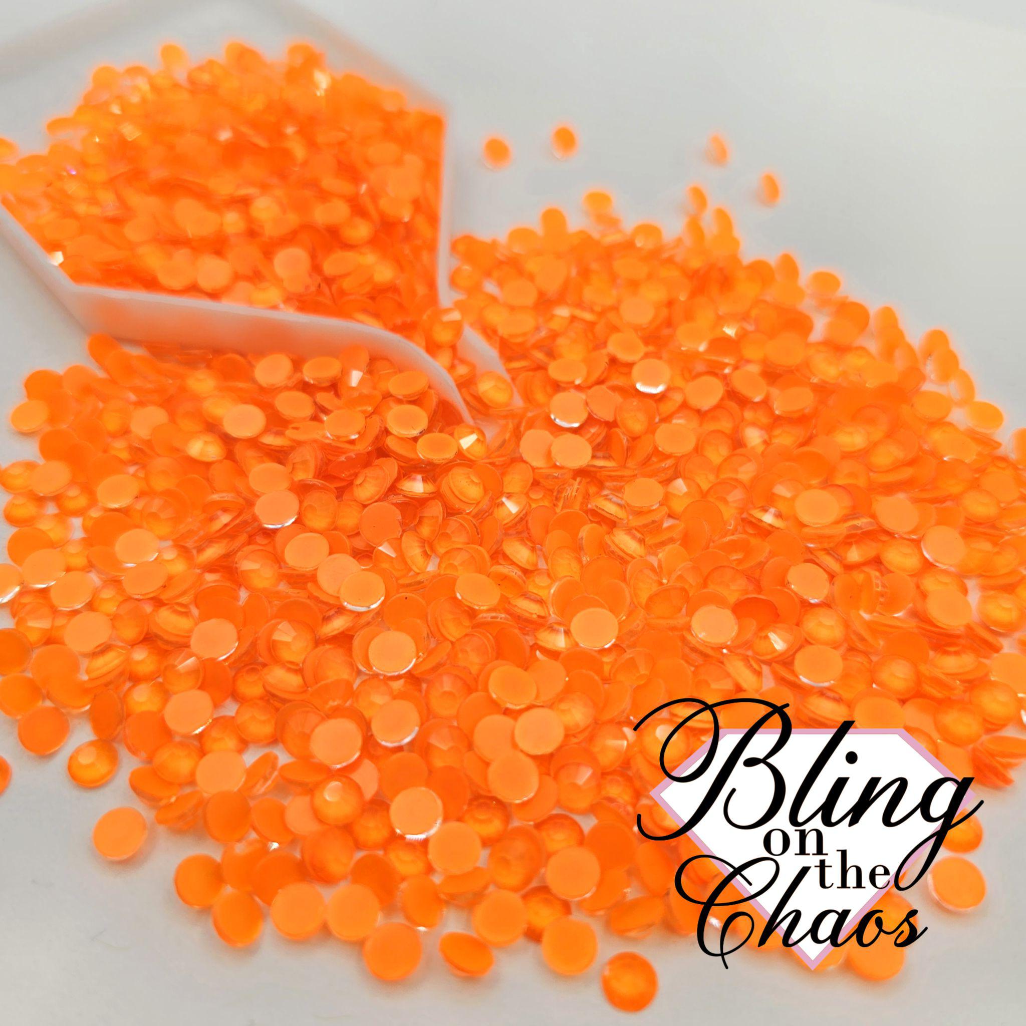 Frosted Bright Orange Rhinestone
