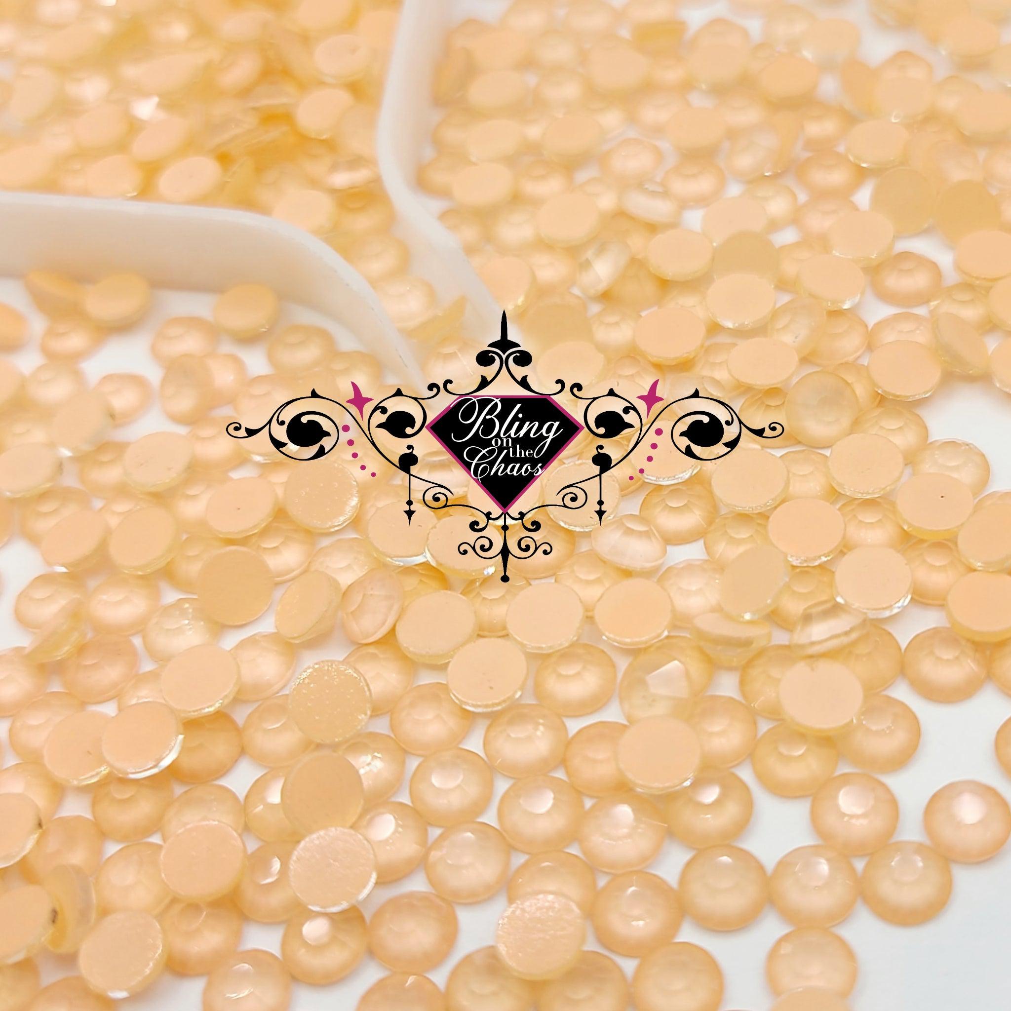 Frosted Light Peach Mocha Rhinestone