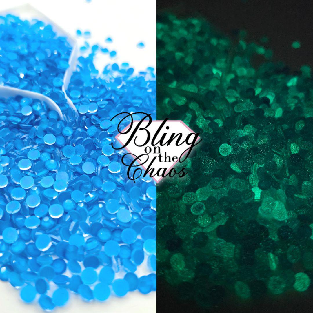 Glow Bright Blue Rhinestone