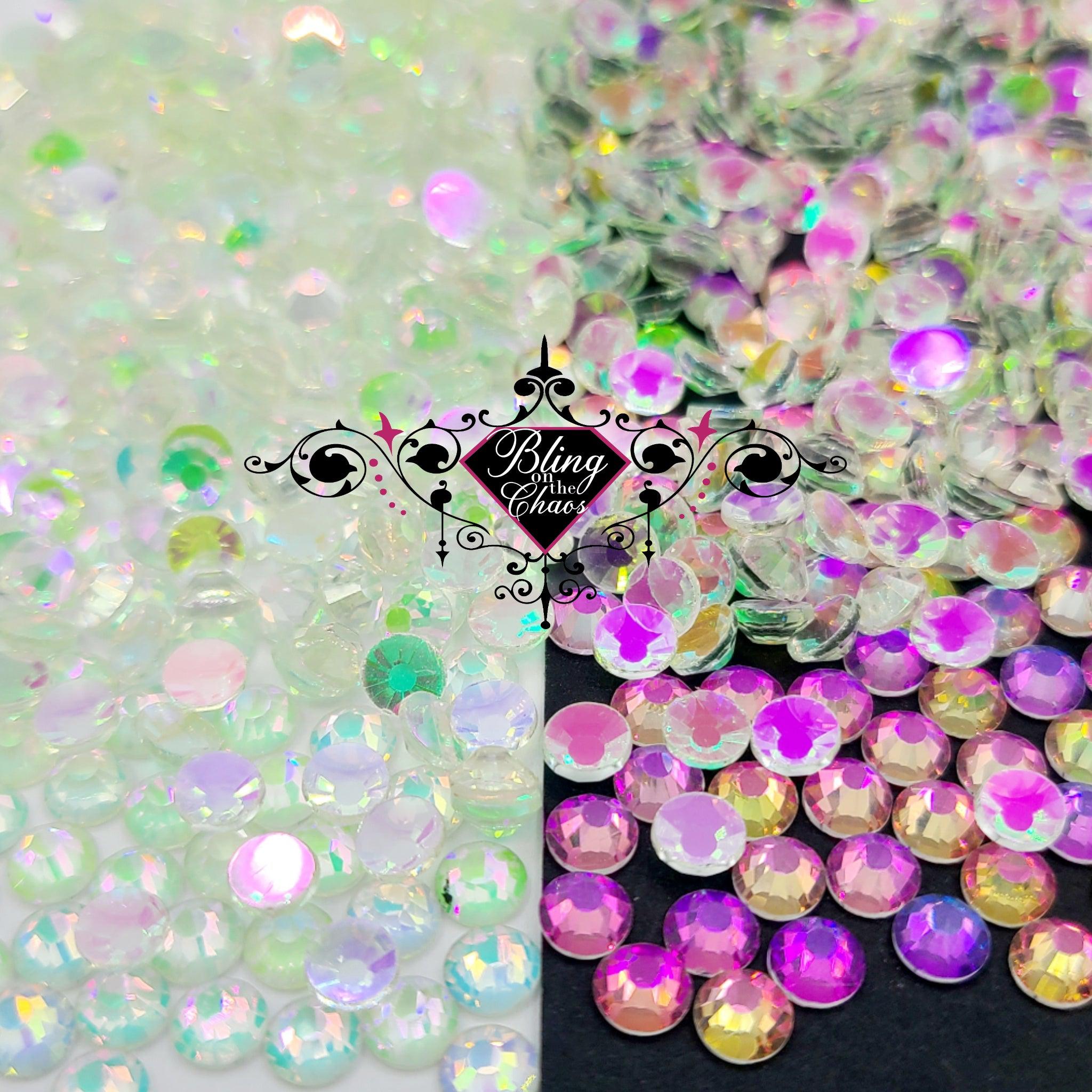 Pink Forest Green Aurora Rhinestone