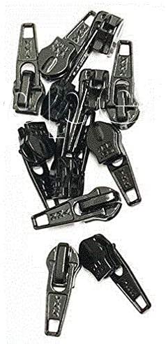 Zipper Repair Kit - #4.5 YKK Coil Automatic Lock Jacket Sliders - Color: Black - Choose Your Quantity - Made in The United States