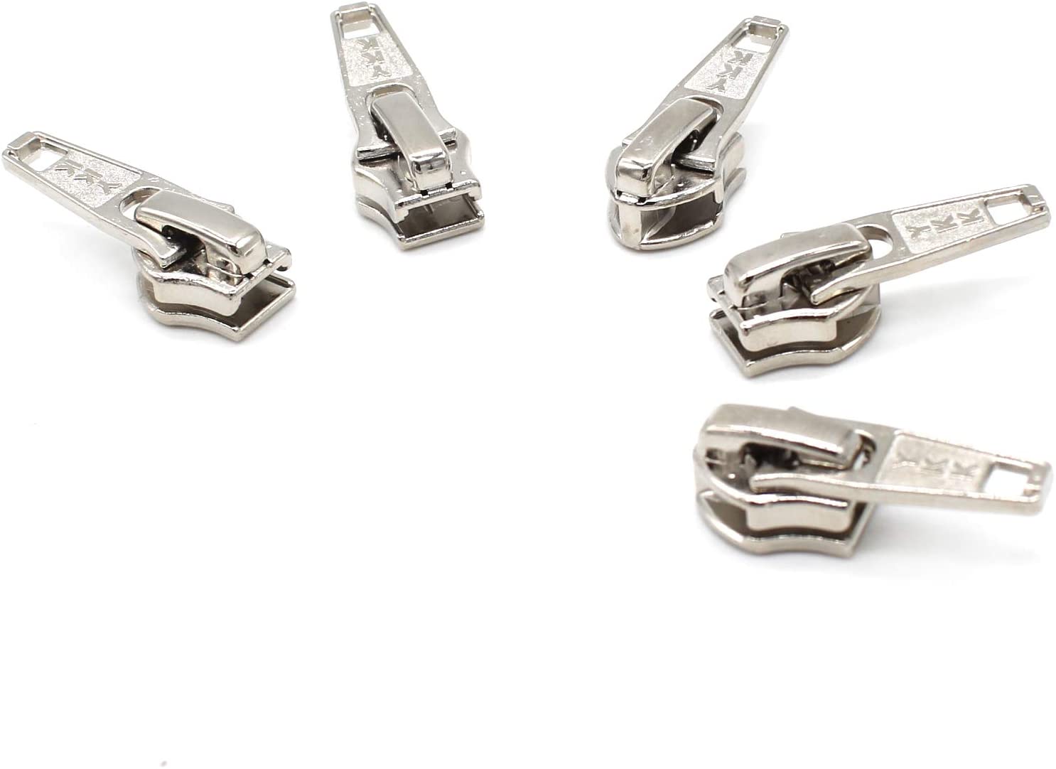 Zipper Repair Kit - #5 YKK Coil Aluminum Automatic Lock Jacket Sliders - 5 Sliders Per Pack - Made in The United States