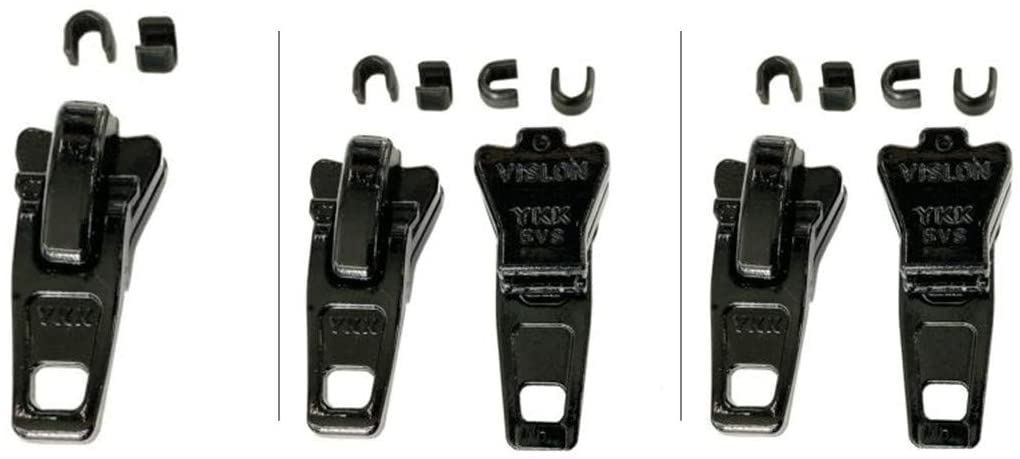 Zipper Repair Kit - Bimini Top #5 YKK Vislon Automatic Lock Sliders - 5 Sliders Per Pack with Top Stops Included - Color: Black - Made in The United States