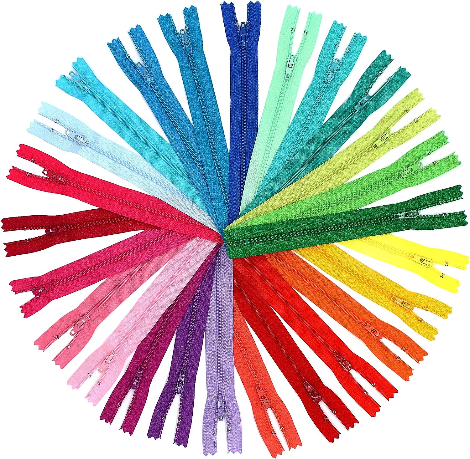 25 Pc YKK Zipper Assortment #3 Nylon for Sewing & Craft Projects